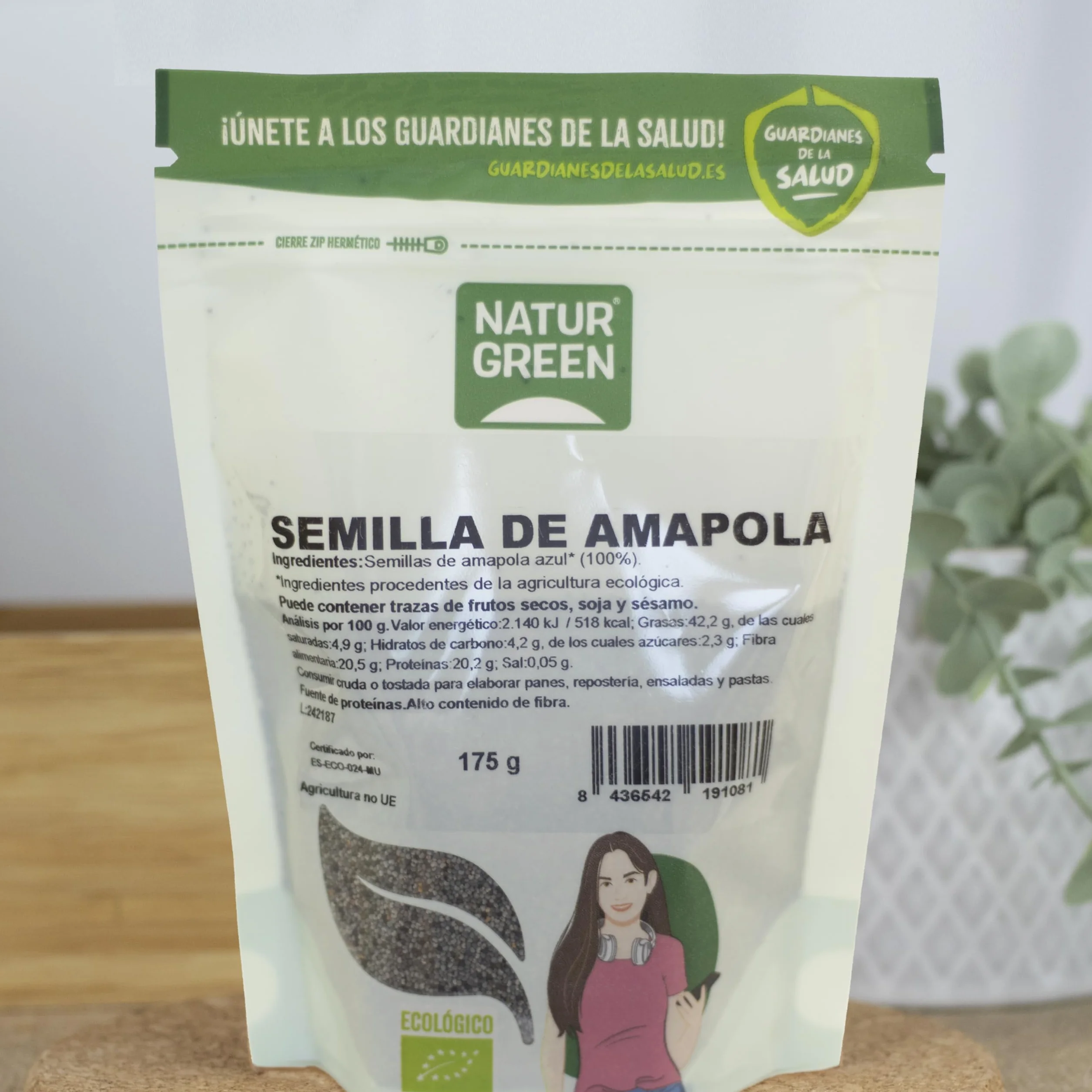 NaturGreen - Semillas de Amapola Azul Bio, Pack 9 x 175 g, Alimento Ecológico, Sin Gluten, Alta en Fibra y Proteína, 100% Natural, Vegana, Ideal para Repostería, Panes y Ensaladas