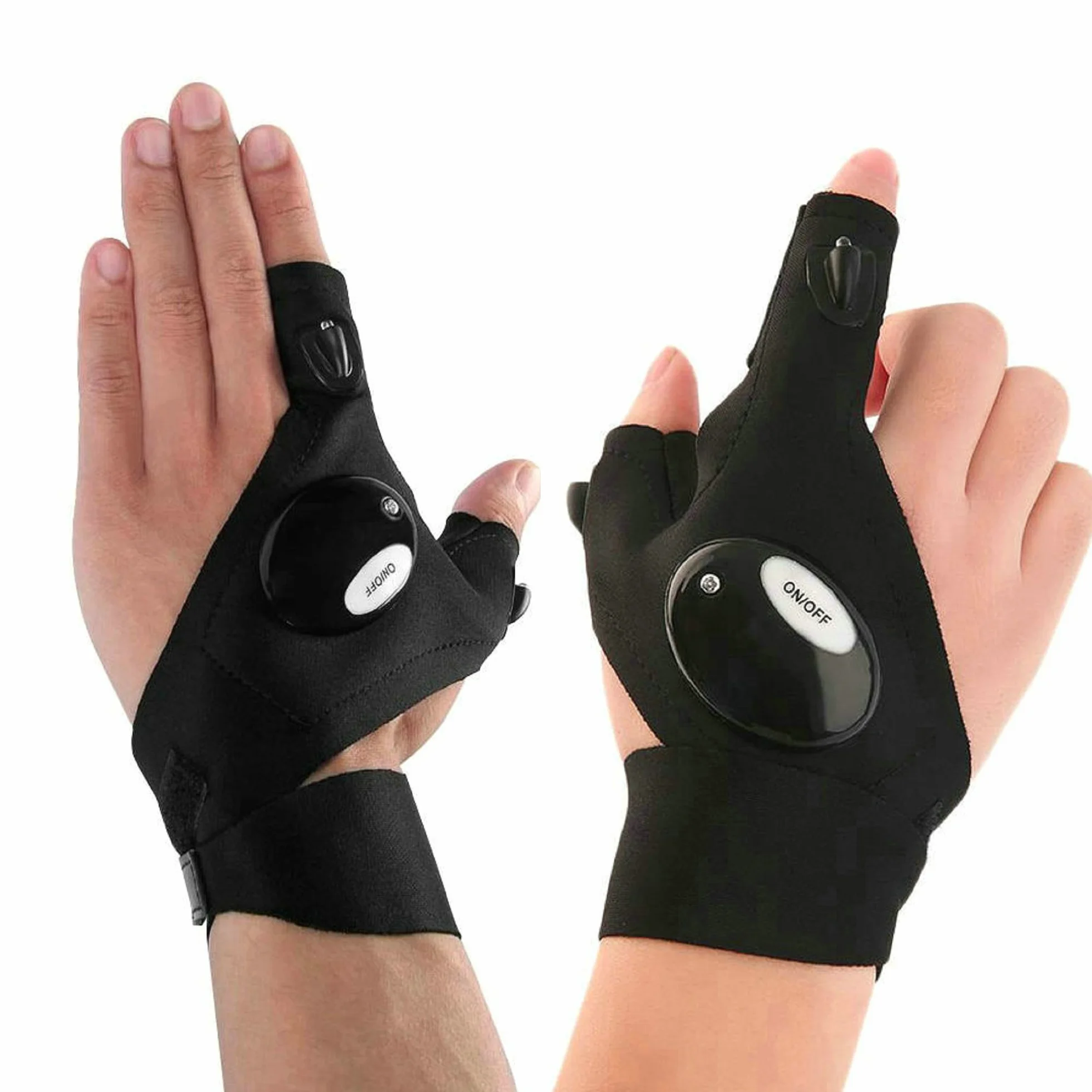 GuDoQi Guantes de Pesca LED Linterna para Acampar y Supervivencia 2 Piezas