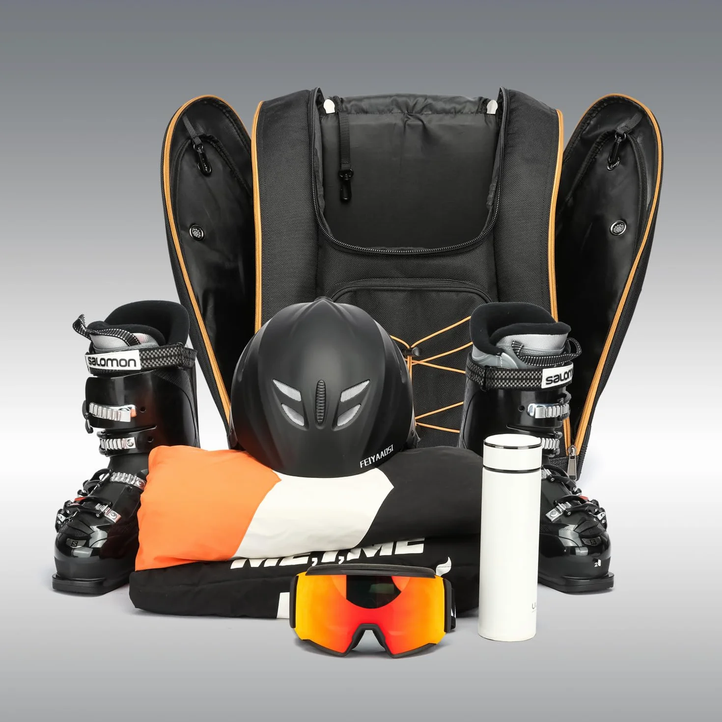 Mochila para botas de esquí 50 L, bolsa de snowboard, viaje, equipo de esquí y accesorios