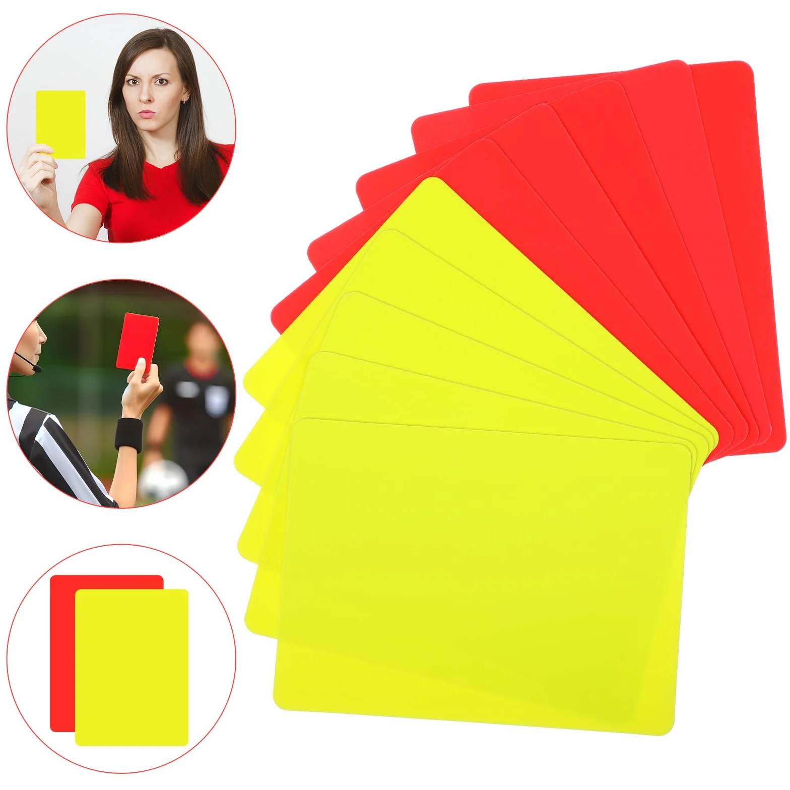 Tyqour 10 piezas tarjeta de árbitro de fútbol, tarjeta amarilla y roja, herramienta de árbitro