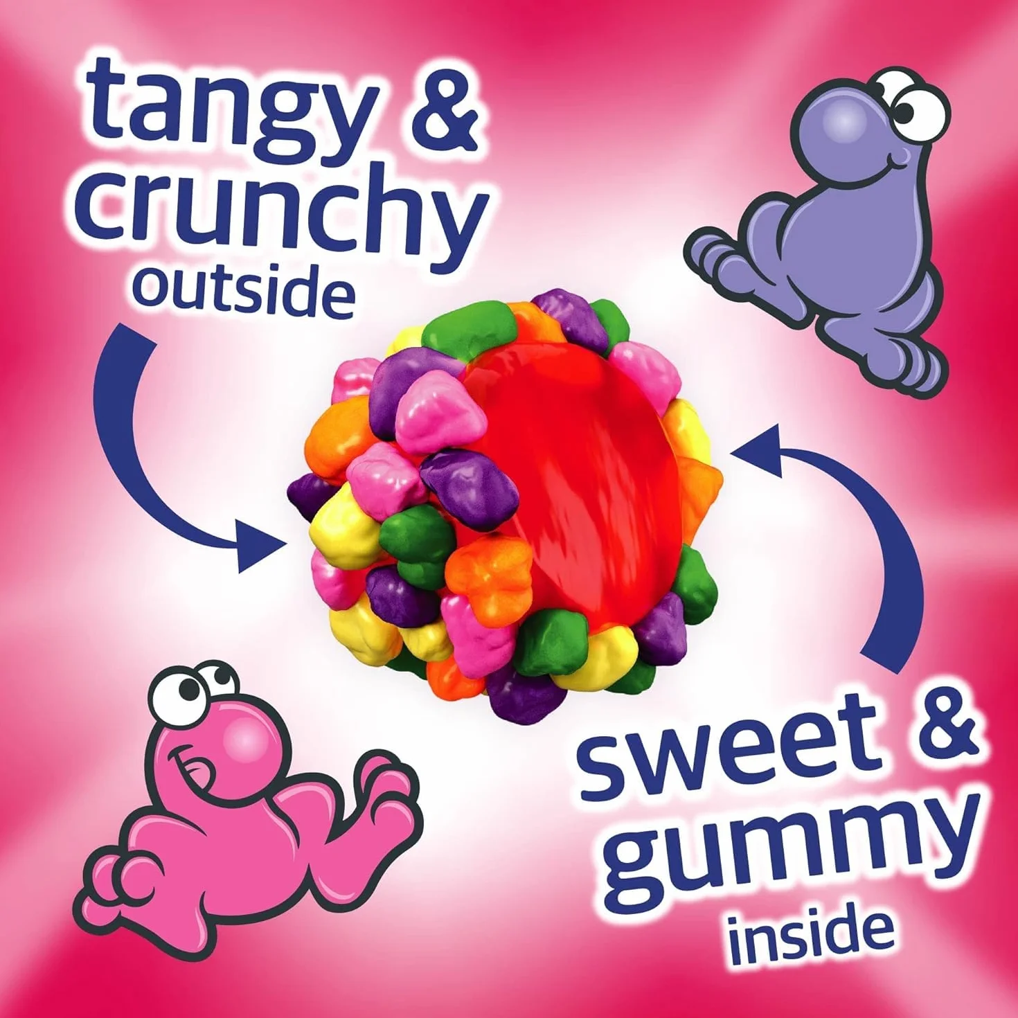 Nerds Gummy Clusters Fruits Peg Bag Caramelos con Texturas Múltiples Ácidos y Crujientes Centro Gomoso Pack de 10 Bolsas x 113 g