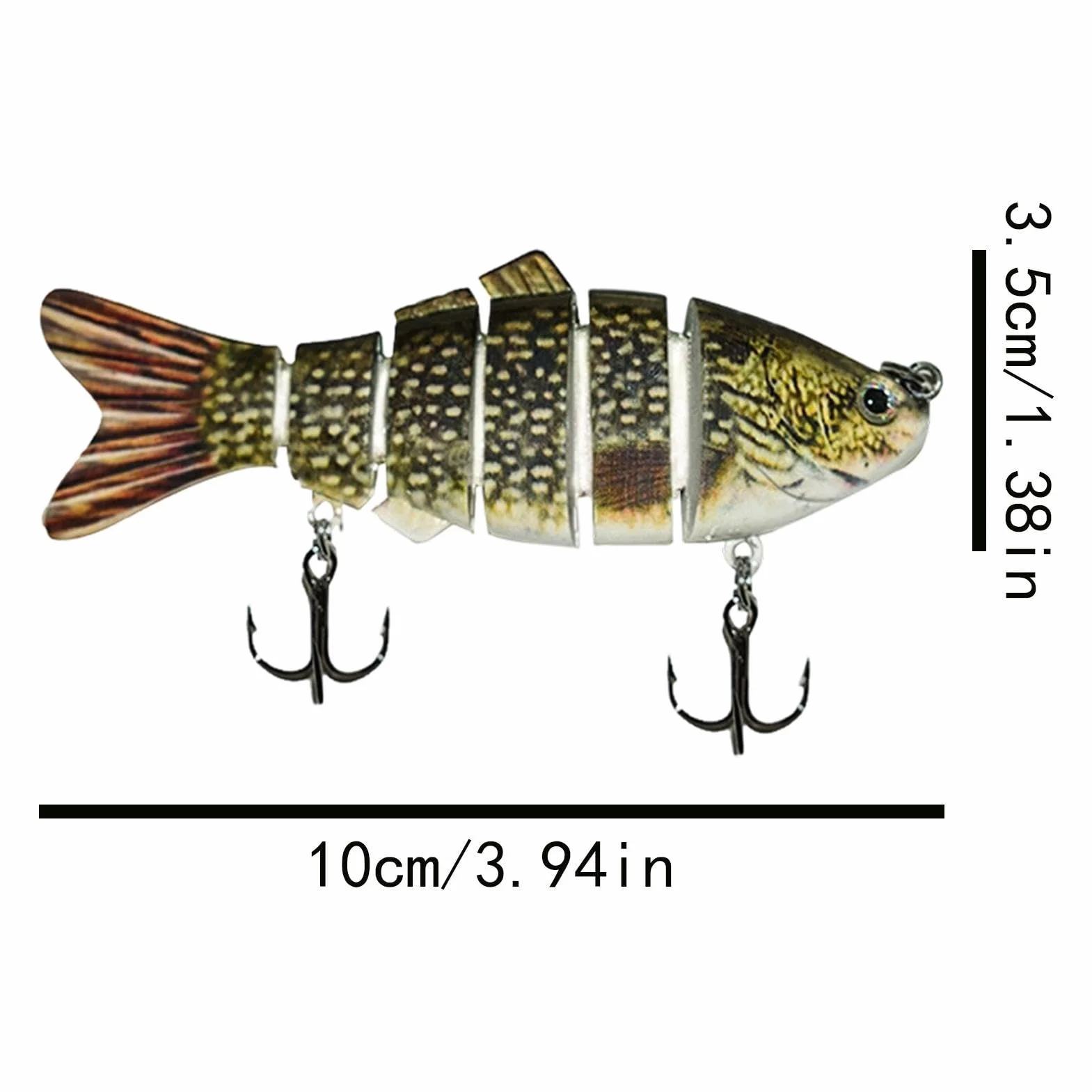 Señuelos Rígidos de 6 Segmentos para Black Bass, Trucha y Bagre, Trolling en Agua Dulce