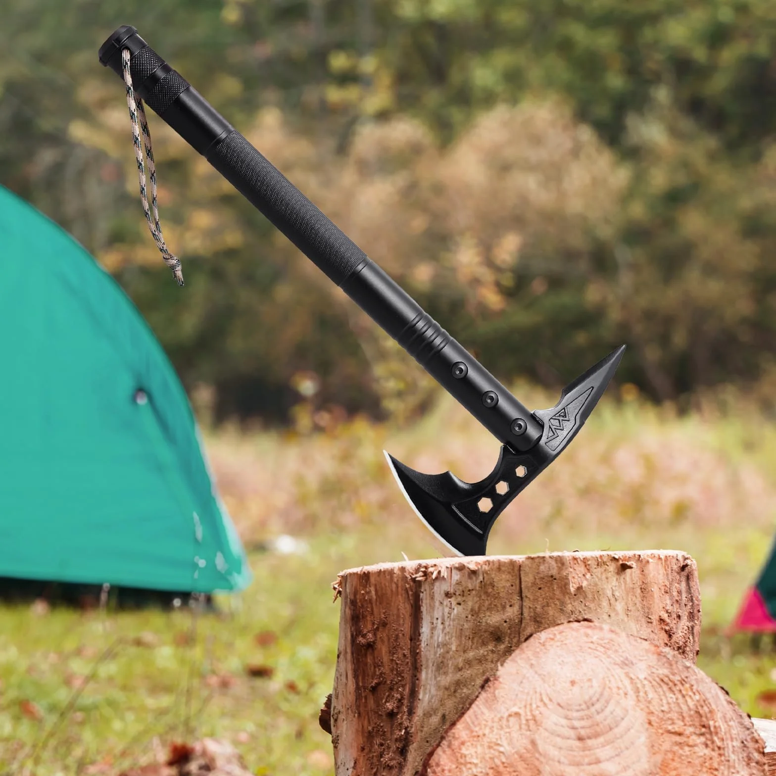 VEVOR Pala de Supervivencia 28 en 1 Hacha Plegable Acero Inoxidable para Acampar Senderismo