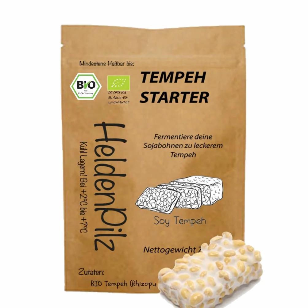 Cultivo de Tempeh (Polvo de Tempeh) Rhizopus Oligosporus - ¡Hasta 75 KG de Tempeh hecho en casa! Elaboración de Tempeh casero (Cultivo de Tempeh 75g)