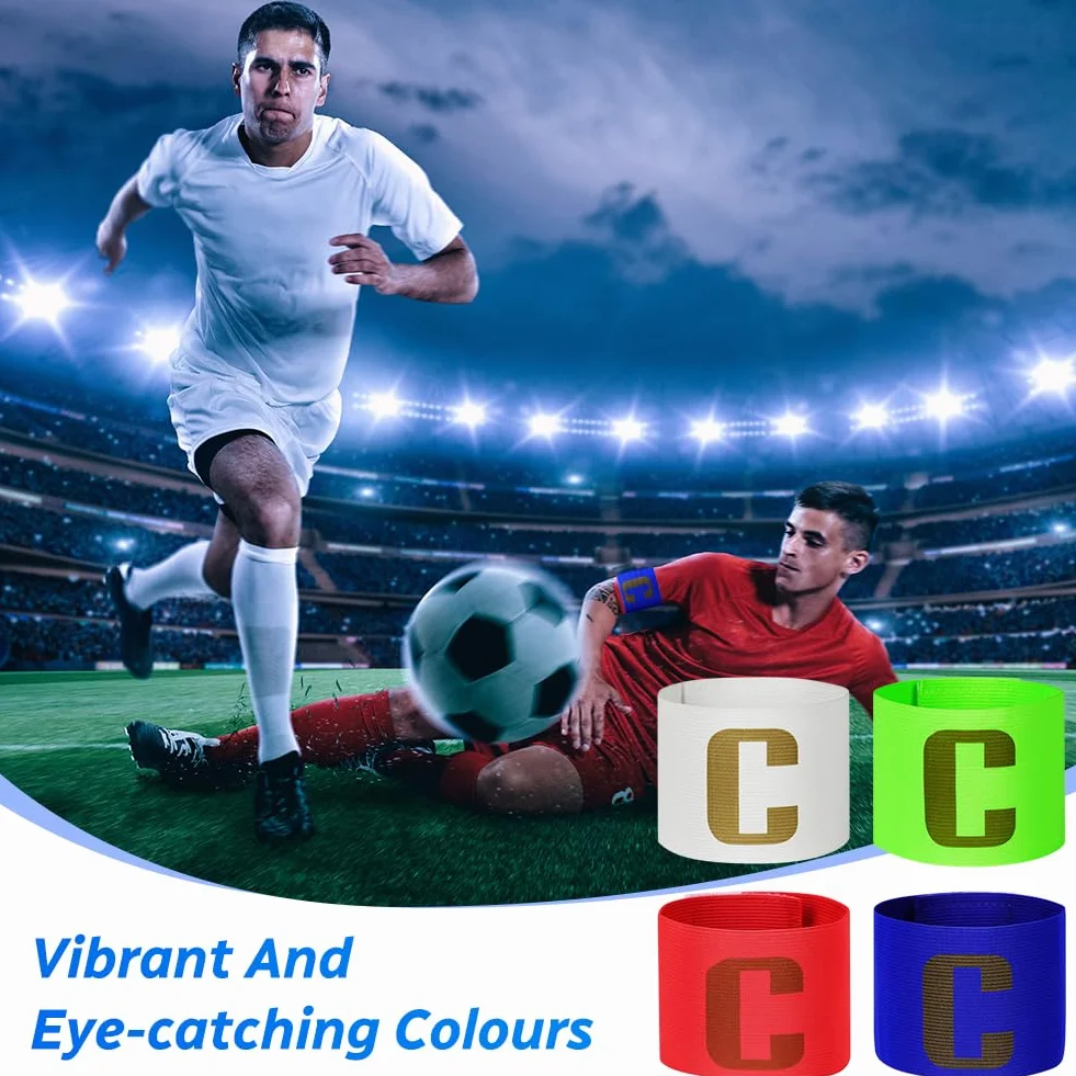Flintronic Brazaletes de Capitán de Fútbol, Pulsera Elástica Unisex, Cierre de Velcro, Multicolor