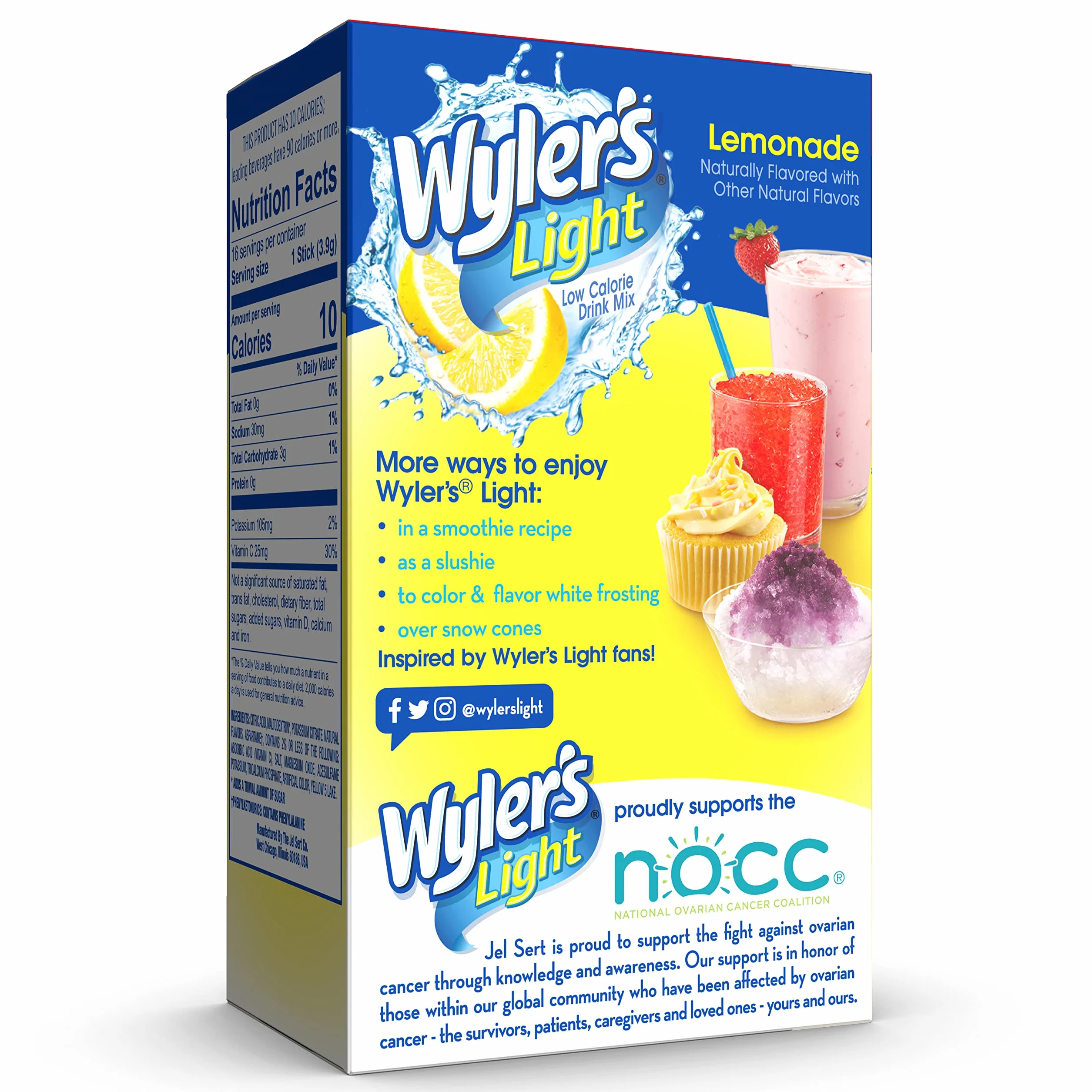 Wyler's Light Singles To Go Bebida en Polvo Limonada Paquete de 16, 6 Cajas 96 Porciones