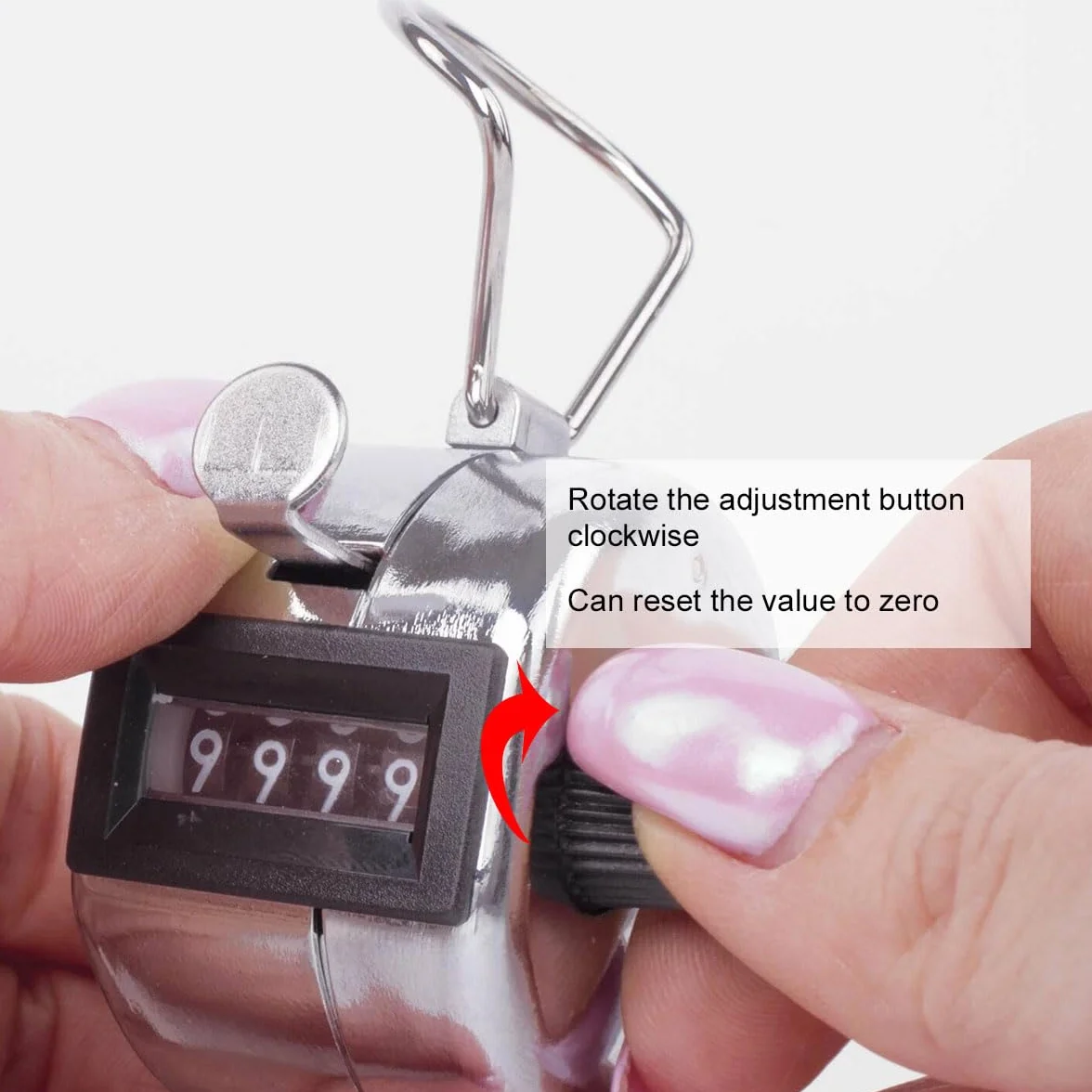 Contador Manual Mecánico de Clic con Anillo Metálico para Eventos y Deportes