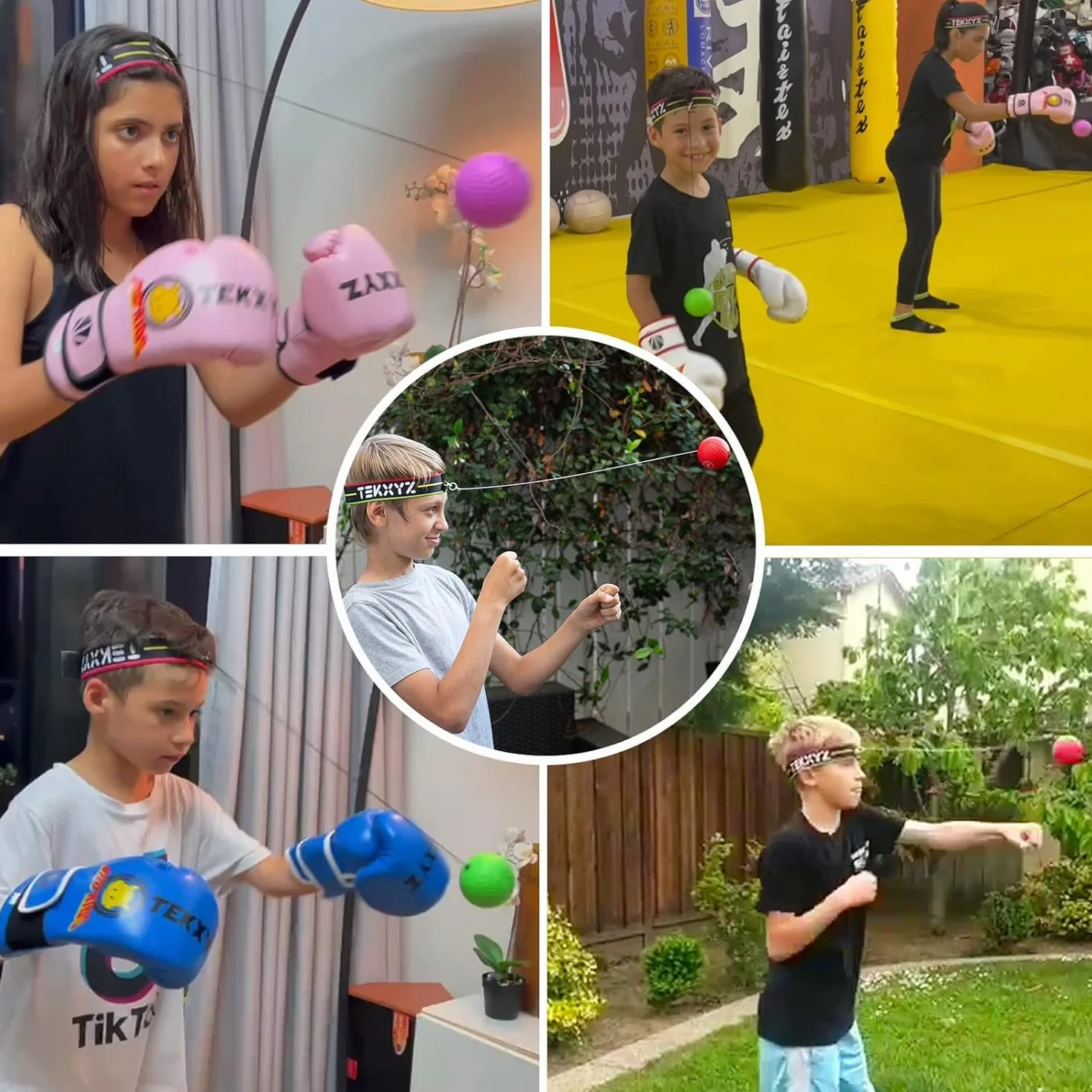 Pelota de boxeo para reflejos 2/3/4 bolas con diadema suave