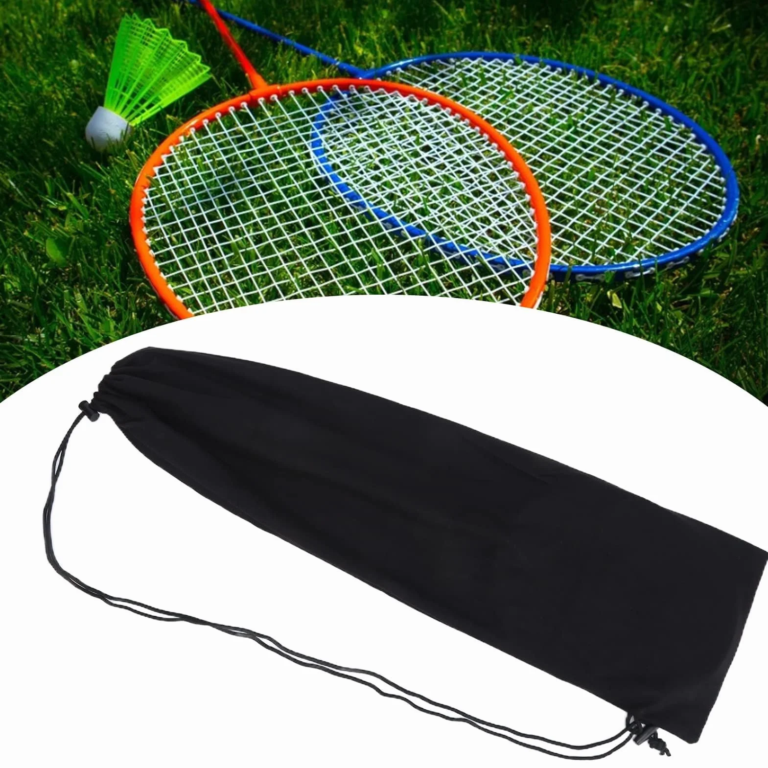 Bolsa para Raqueta de Bádminton de Franela 72x21mm 2,8x0,8 Pulgadas Gruesa para 2-3 Raquetas Almacenamiento Transporte