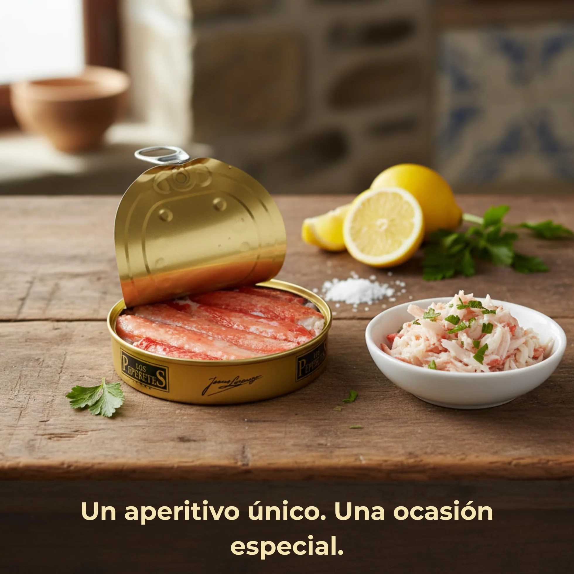 LOS PEPERETES Cangrejo de las Nieves 120 g | Marisco Gallego Gourmet | Carne de Cangrejo del Atlántico | Conserva Artesanal y Natural | Producto Premium con Sabor del Mar de Galicia