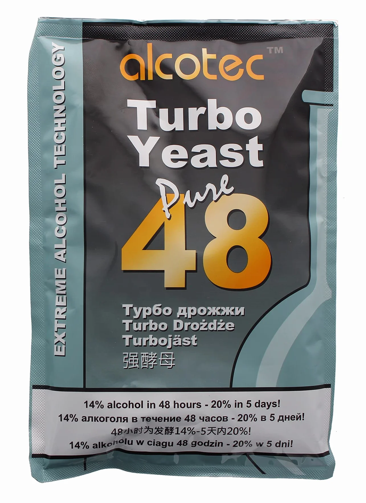 Alcotec 48 Pure Turbo Super Levadura 10 Paquetes 20% Alcohol