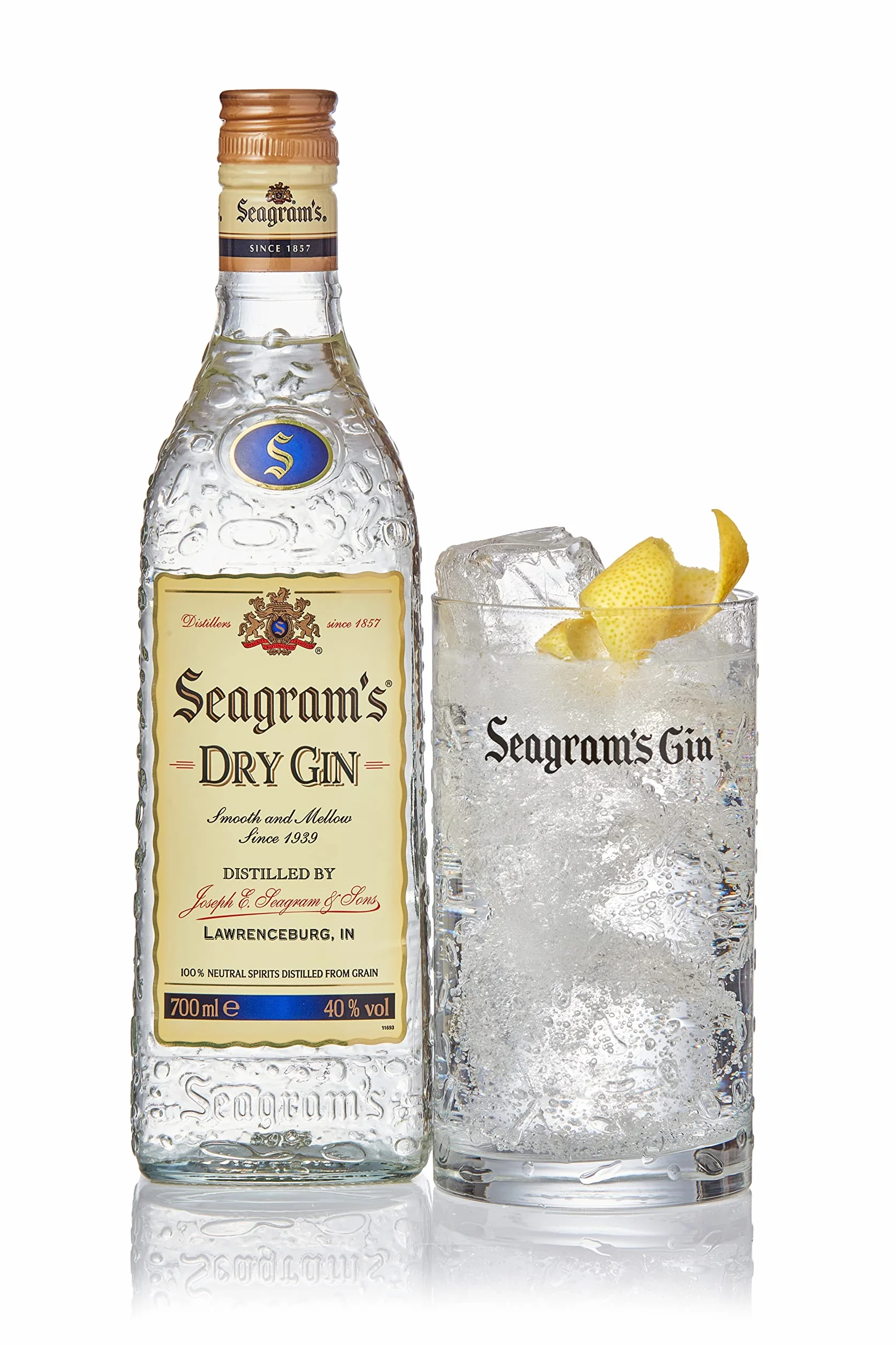 Seagram's Dry Ginebra con Lata Decorativa de Regalo. 700 ml