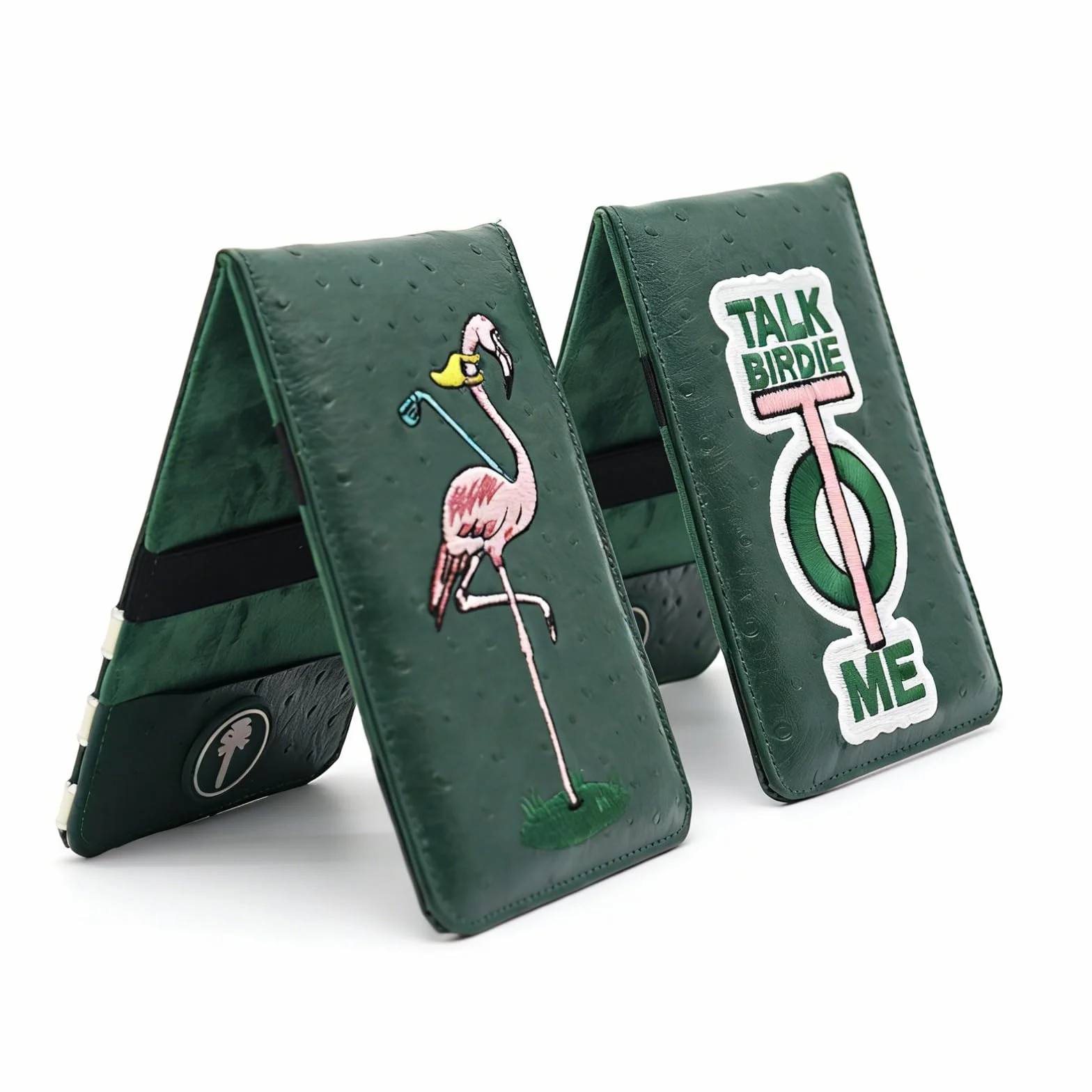 PINKTEE Soporte para tarjetas de puntuación de golf funda de piel de lujo protector de bolsillo
