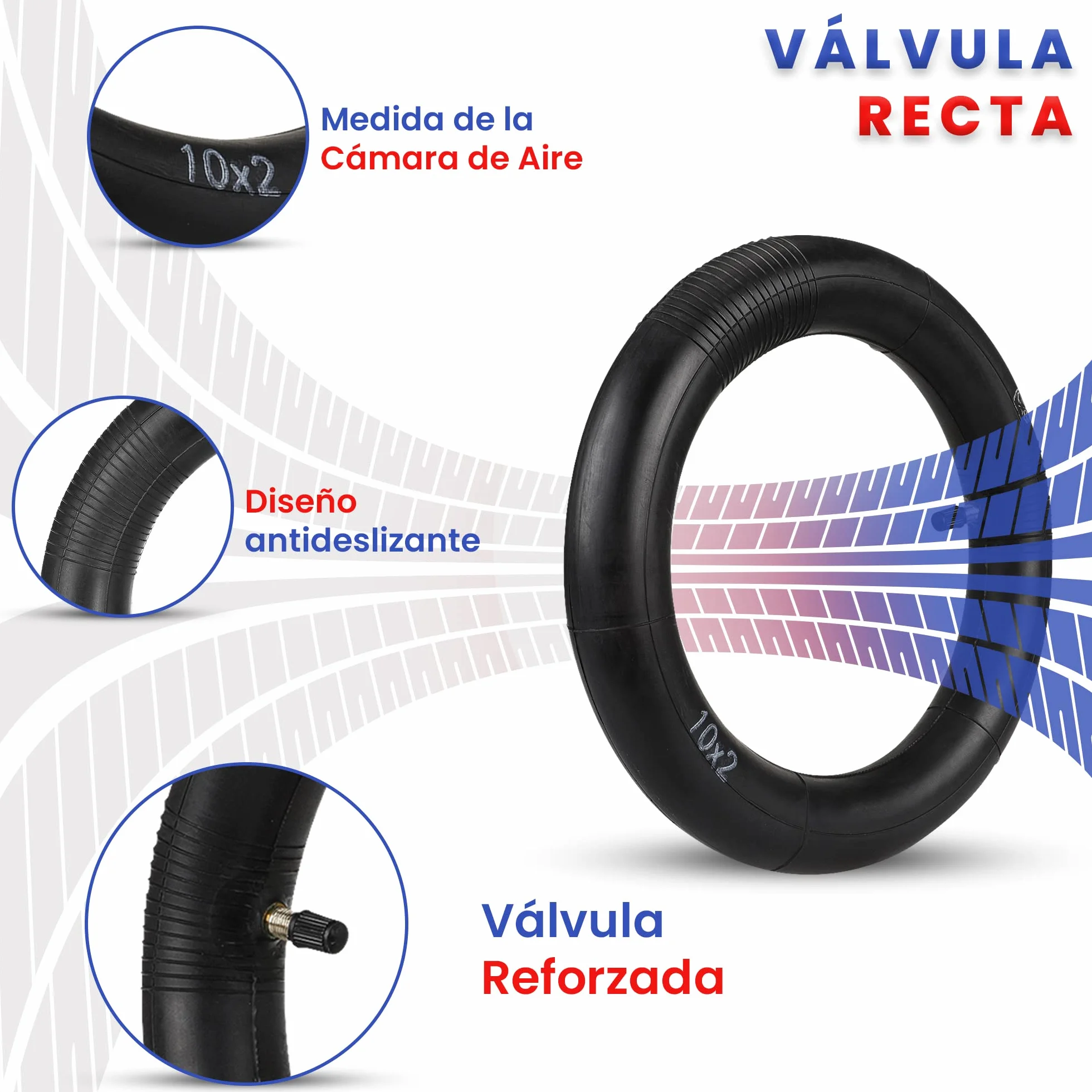 ANSENI Cámaras de Aire 10 Pulgadas Reforzada para Patinete Eléctrico Xiaomi 4, 2 Unidades