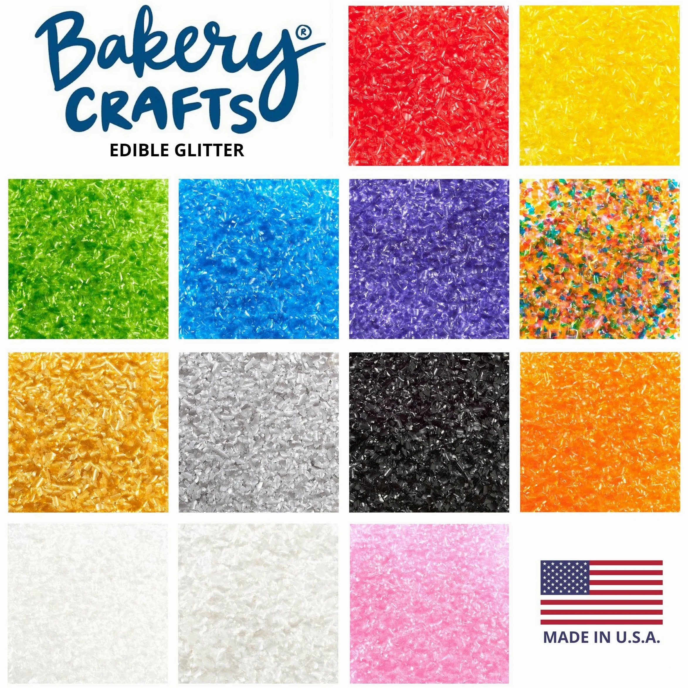 Bakery Craft Purpurina comestible, 4 onzas, elegancia brillante en una botella, recipiente de mano, purpurina comestible para decoración de tartas de celebración, cupcakes, galletas, color azul