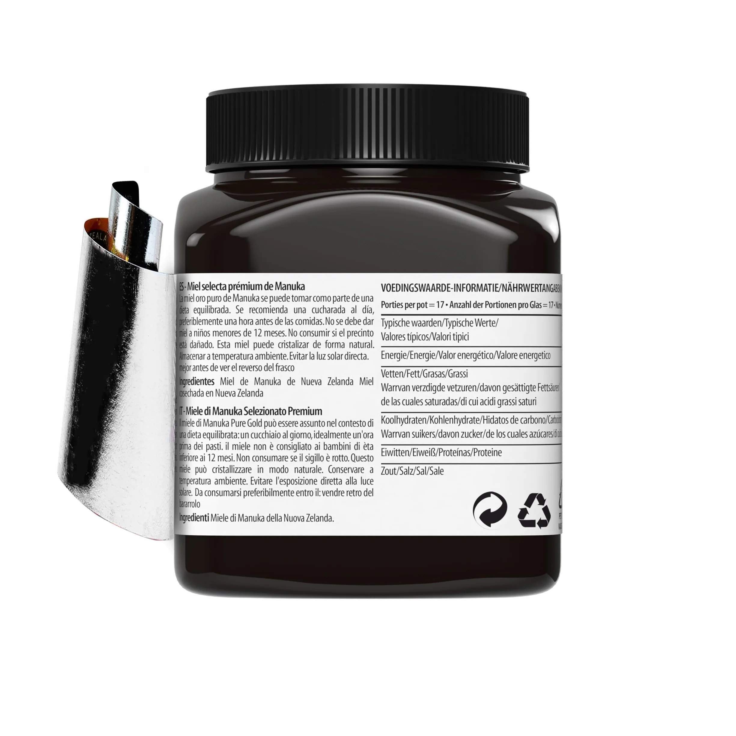 Pure Gold Miel Natural Cruda de Manuka, Ecológica, Producida en Nueva Zelanda