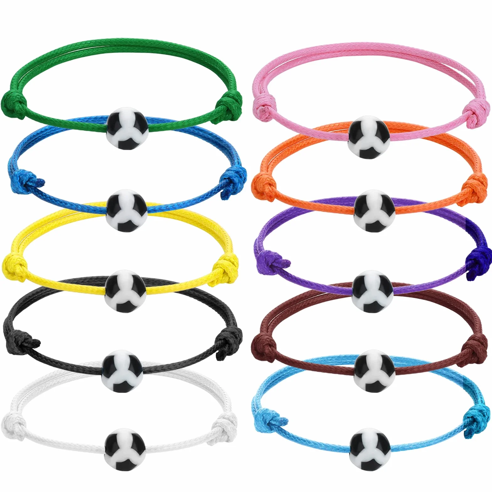 Pulsera trenzada de fútbol para niños, ajustable, Pulsera de la Copa Mundial