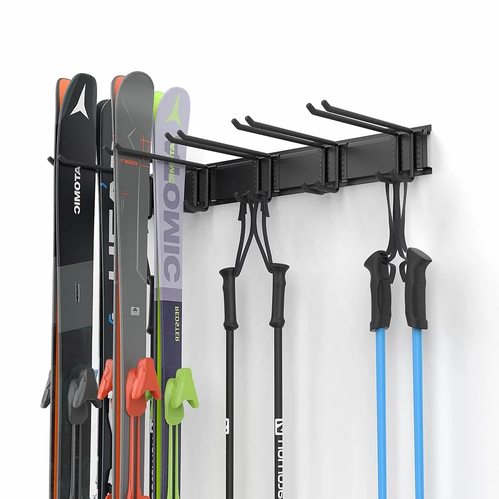 Ultrawall Soporte de esquís montado en la pared para sistema organizador de garaje, 10 pares, 300 libras