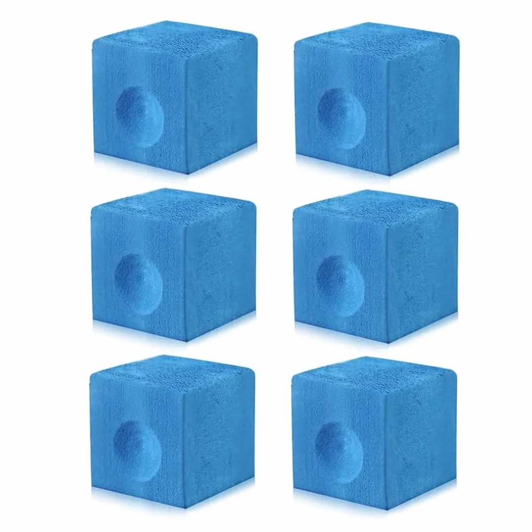 6 Piezas Tiza de Billar Profesional Azul