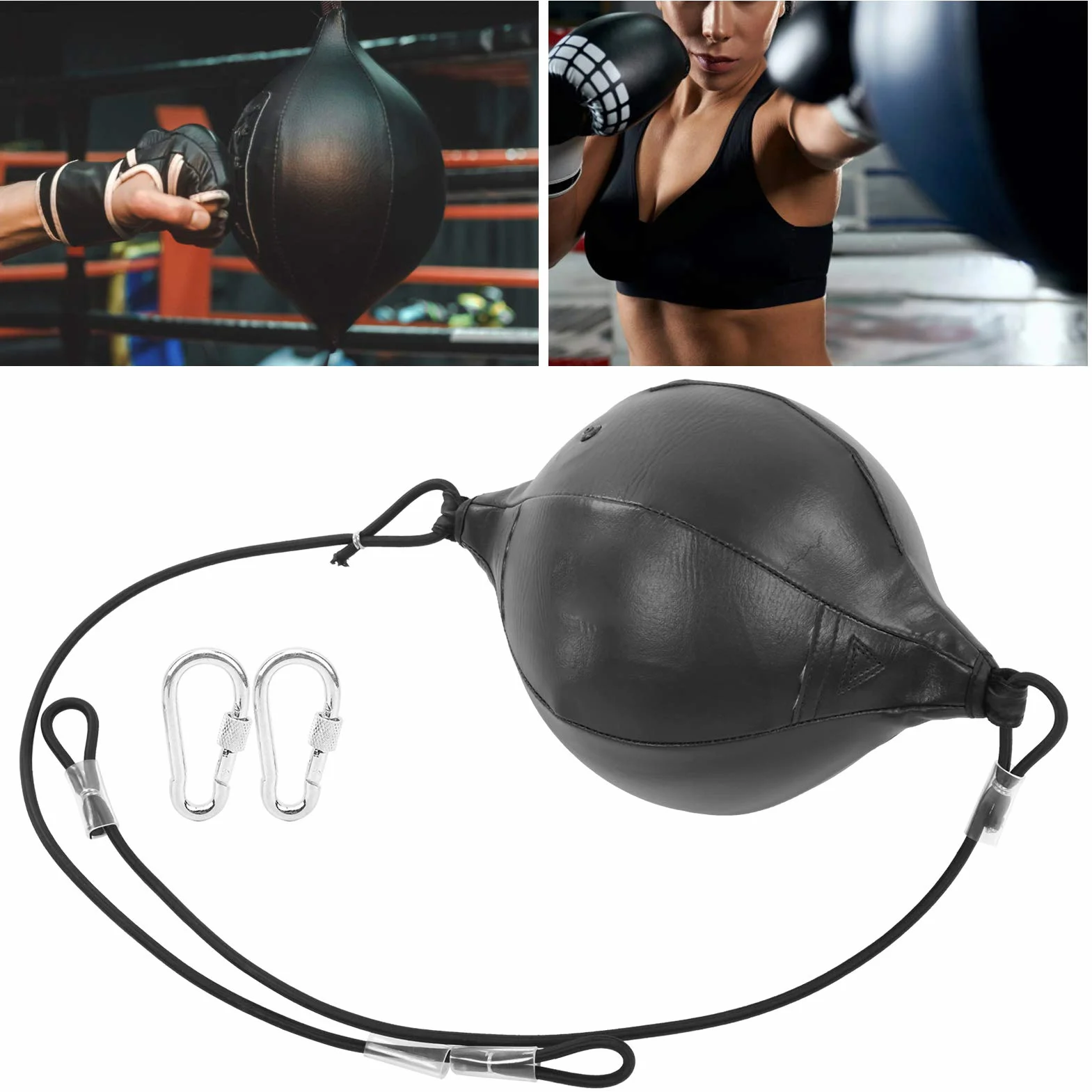 Saco de boxeo inflable de poliuretano 20 cm, doble extremo, giratorio, para muay thai entrenamiento