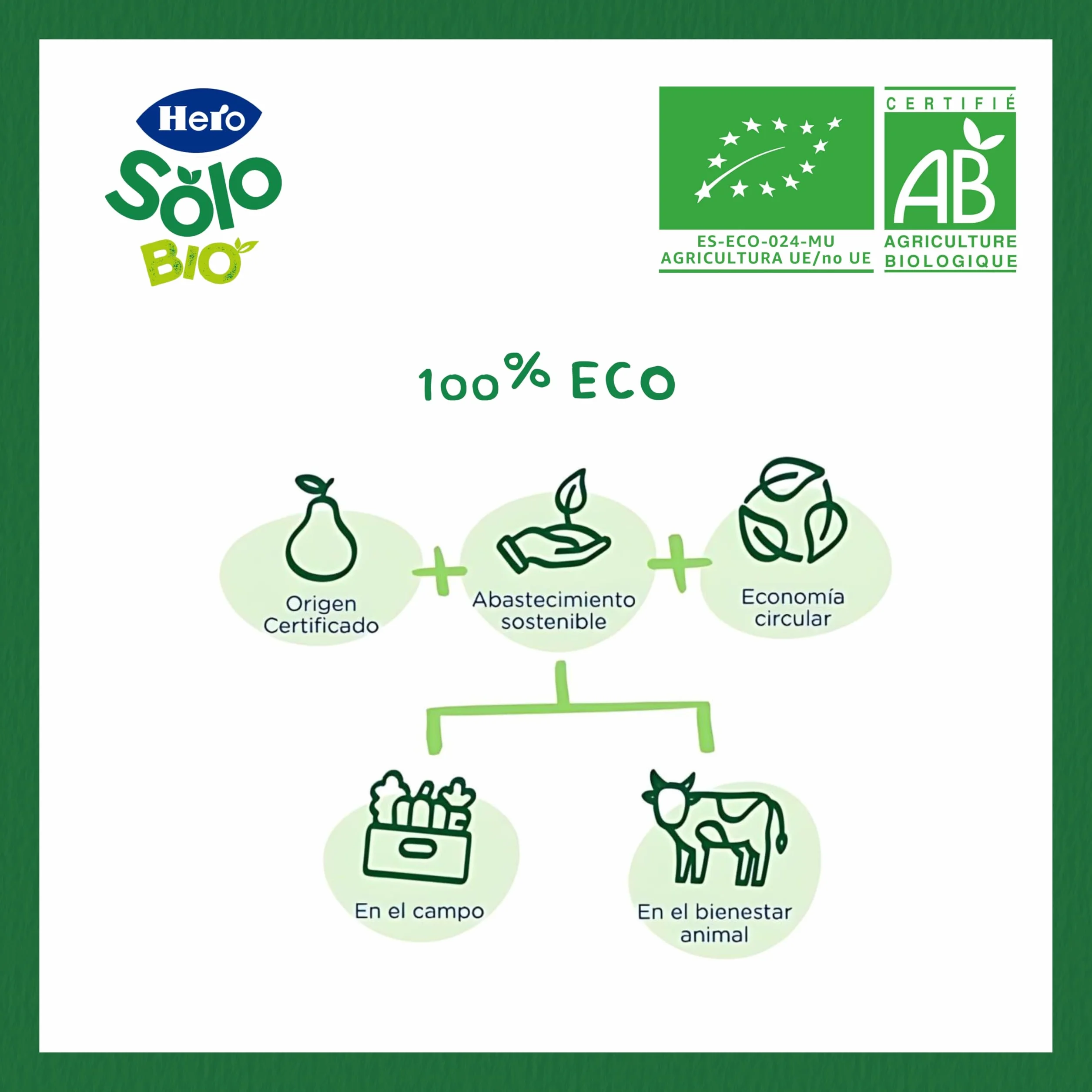 Hero Solo Caja Mixta de Bolsitas, 9 Bolsitas de Manzana, Plátano y Zanahoria y 9 Bolsitas de Plátano, Pera y Naranja, Sin Conservantes ni Colorantes, Partir de los 6 Meses, Pack de 18x100 gr