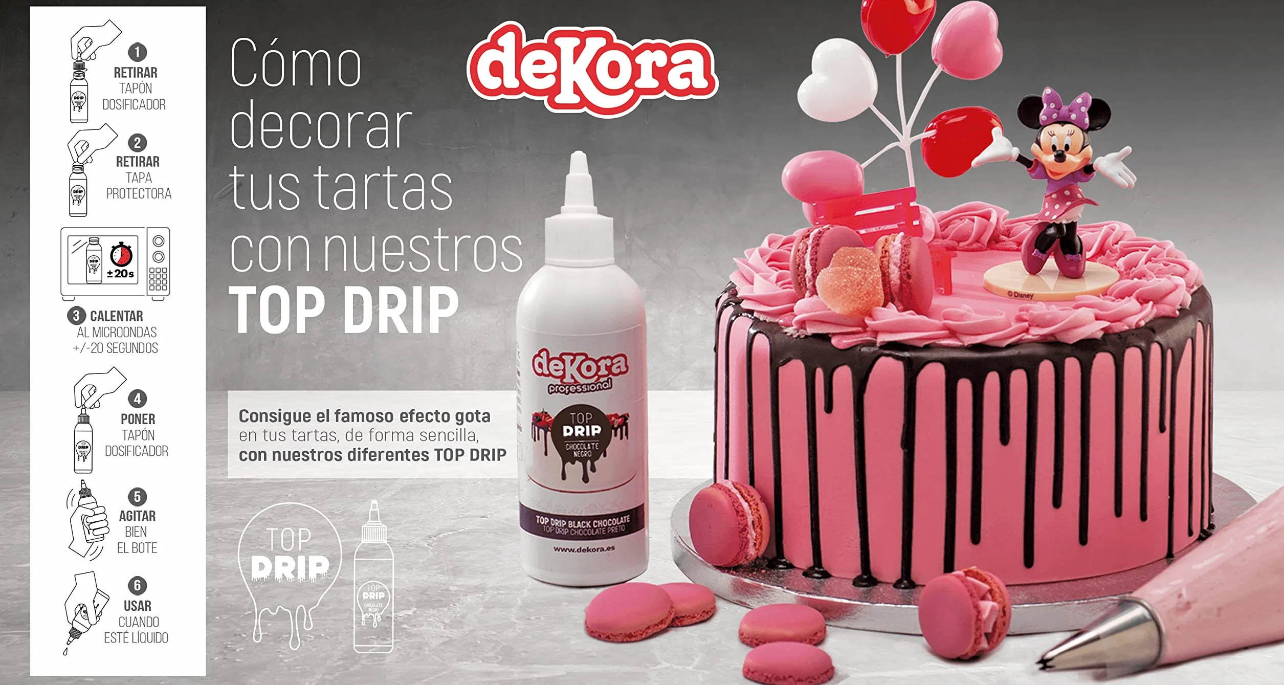 Dekora - Choco Drip Chocolate Blanco | Decoracion para Tartas de Chocolate Efecto Goteo - 180 g