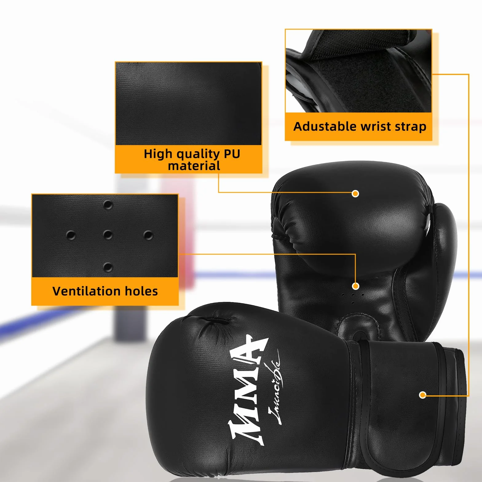 Saco de Boxeo Colgante 60 cm Cuero Microfibra para Entrenamiento Kickboxing MMA
