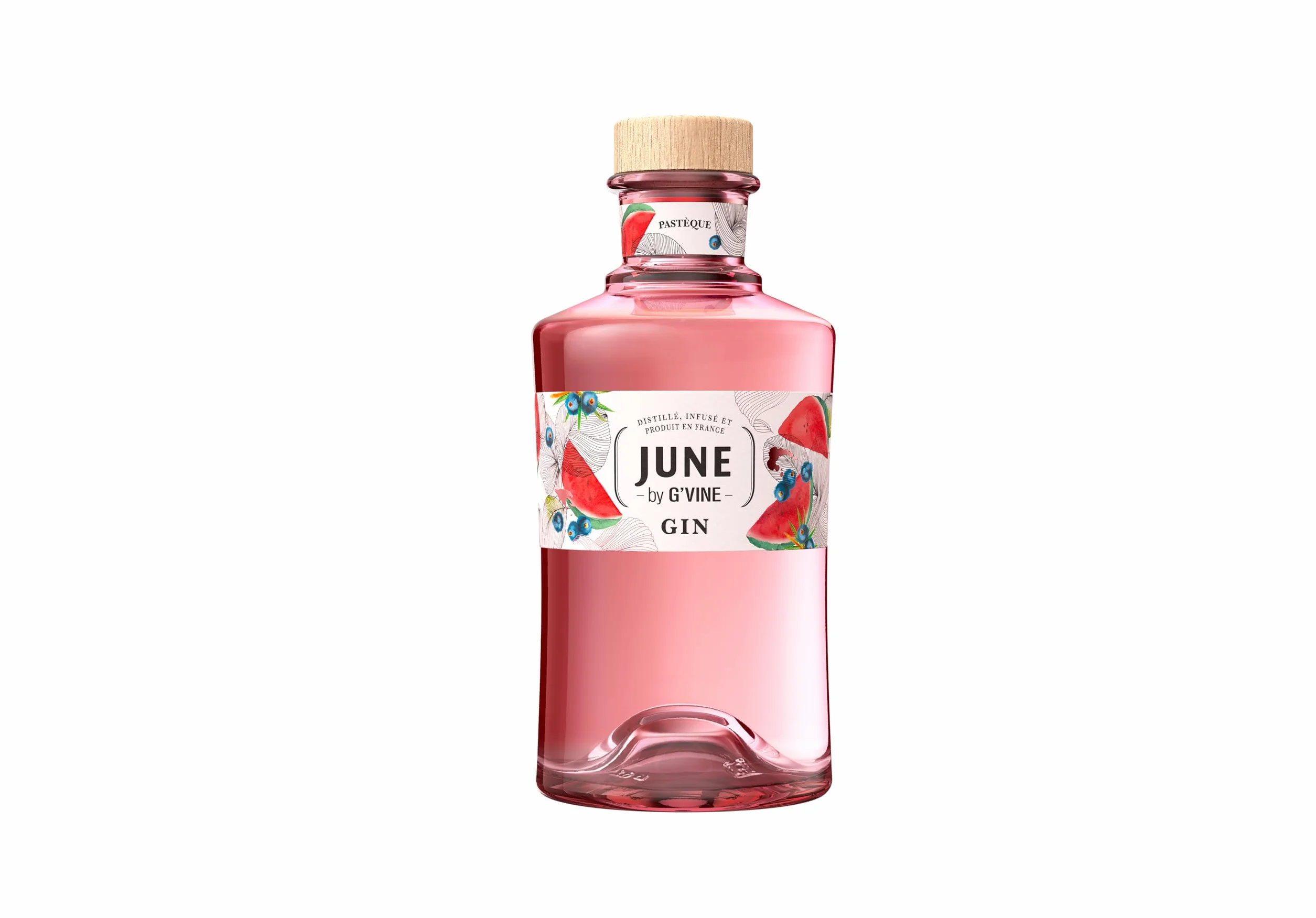June by G-Vine Ginebra Sandía 70 cl – Gin Premium Floral y Sedosa - Elaborada con Uva y Fruta Natural – Ideal para Gin Tonic y Cócteles - 37,5% Vol