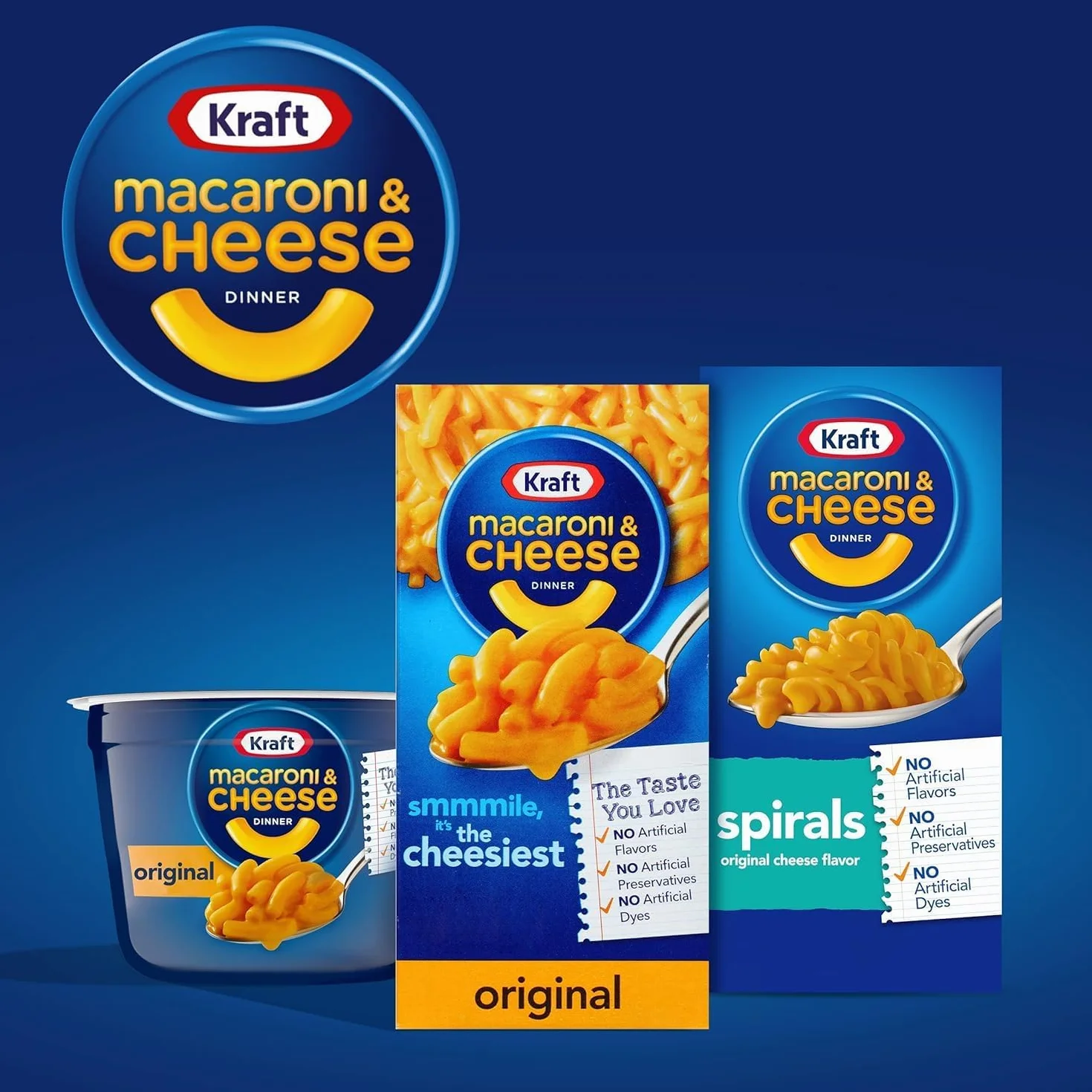 Kraft Macarrones con Queso, Dip Cremoso, 5 x 206 g