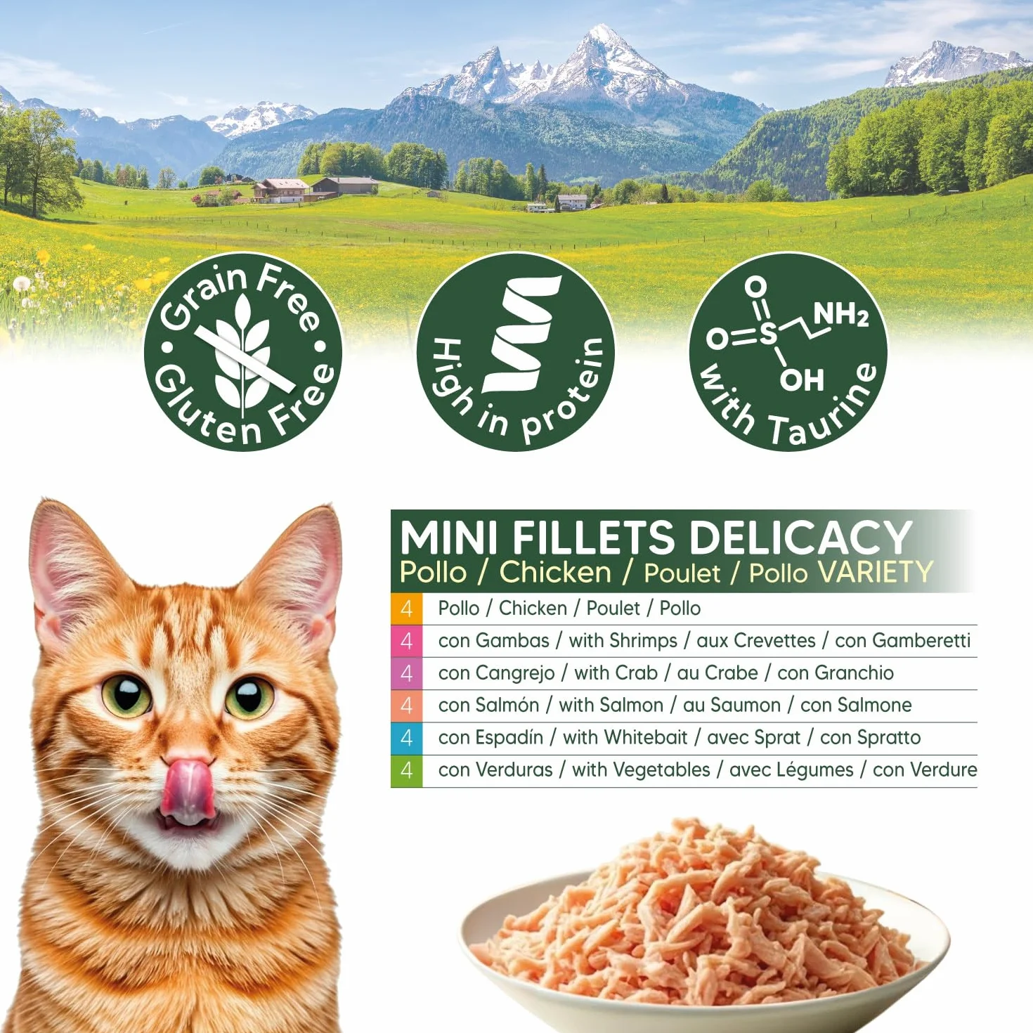 Variety Pack 24 latas de Pollo con 6 Recetas Diferentes - Chicken Mini Fillets 80g