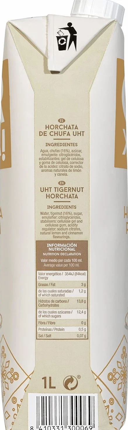 Horchata Seleccion Premium - Or xata Brick 1 litro - 6 Botellas - Horchata Valenciana de Chufa - Horchata Premium - Sin Gluten