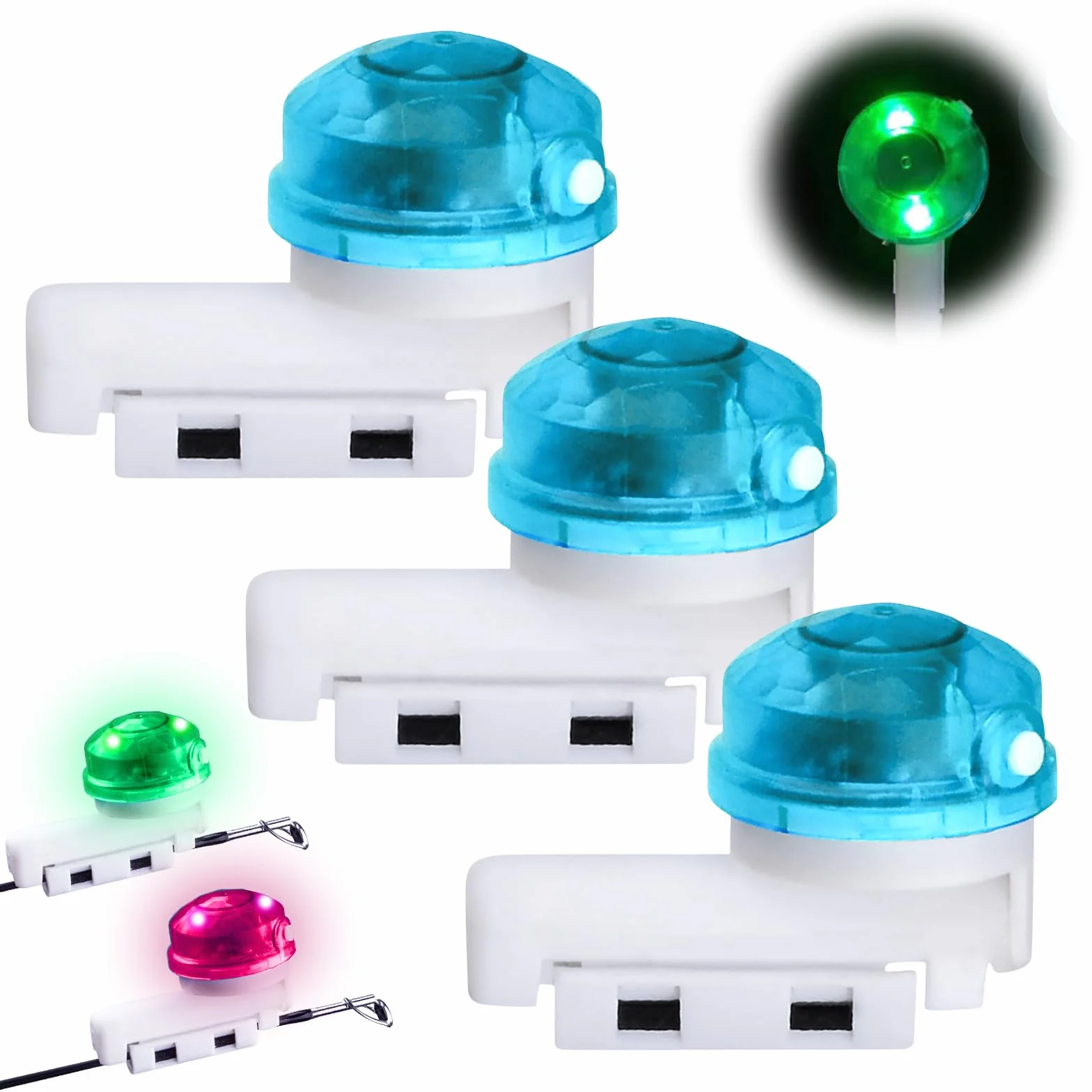 Alarmas de Picada de Pesca LED, 3 Piezas Indicadores Electrónicos para Caña de Pescar