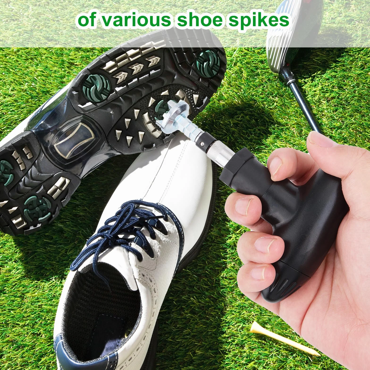 Llave Tacos Zapatos Golf Mango Hierro Plástico Universal Extractor Clavos Mecanismo Trinquete Herramienta Ajuste Calas