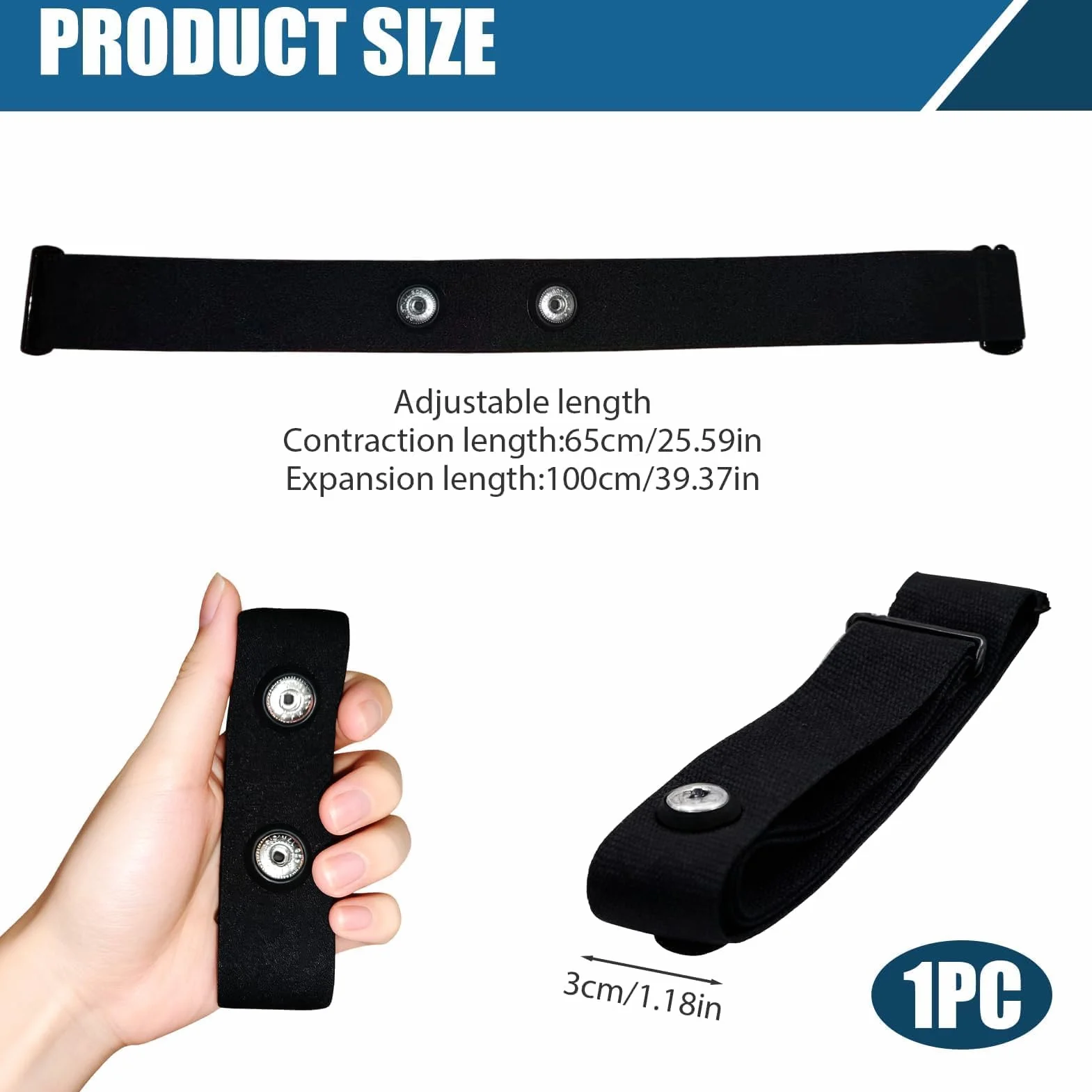Banda Elástica Ajustable Recambio Cinta Frecuencia Cardiaca Bluetooth Ant+ Compatible Garmin Wahoo Polar H10 H9 Coospo Magene Bryton Livlov