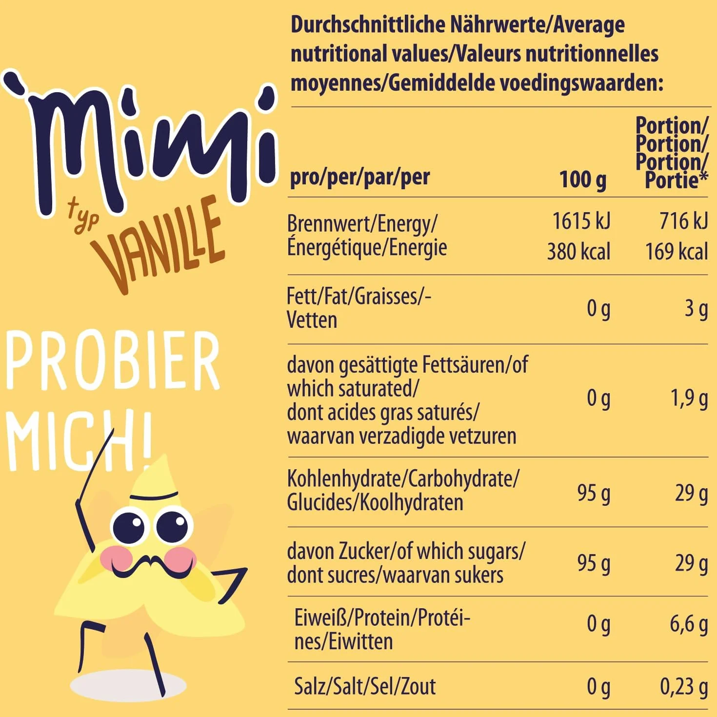 Mimi Milch-Mix Bebida Vainilla Bebida en polvo 12 x 400 g - Paquete de almacenamiento - Deliciosa bebida con sabor a vainilla - Soluble en frío y caliente - Ideal para ocio, oficina, familia grande