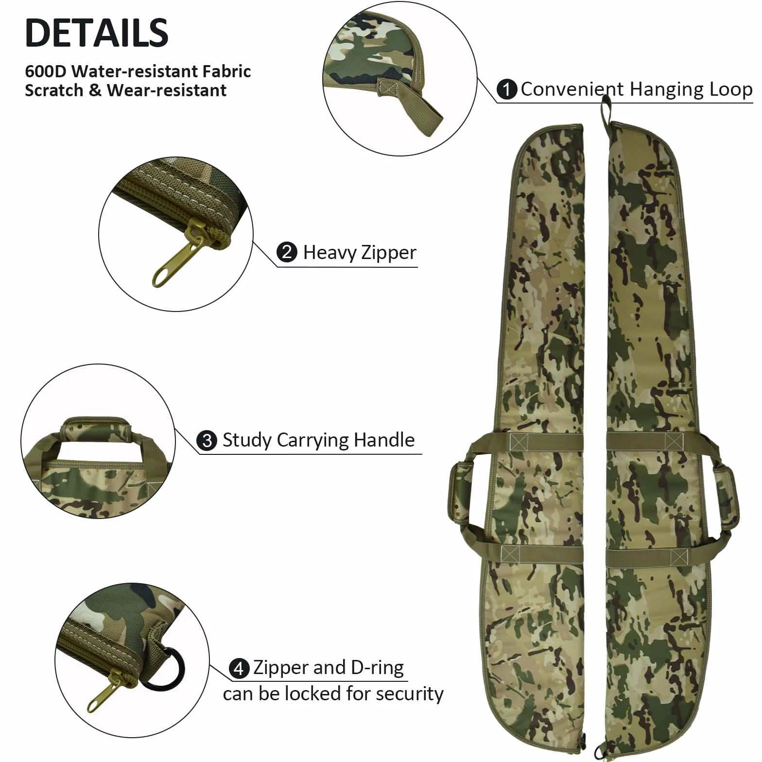 AUMTISC Maleta Rifle Escopeta Estuche Transporte Armas Largas Caza Tiro Espuma Acolchada