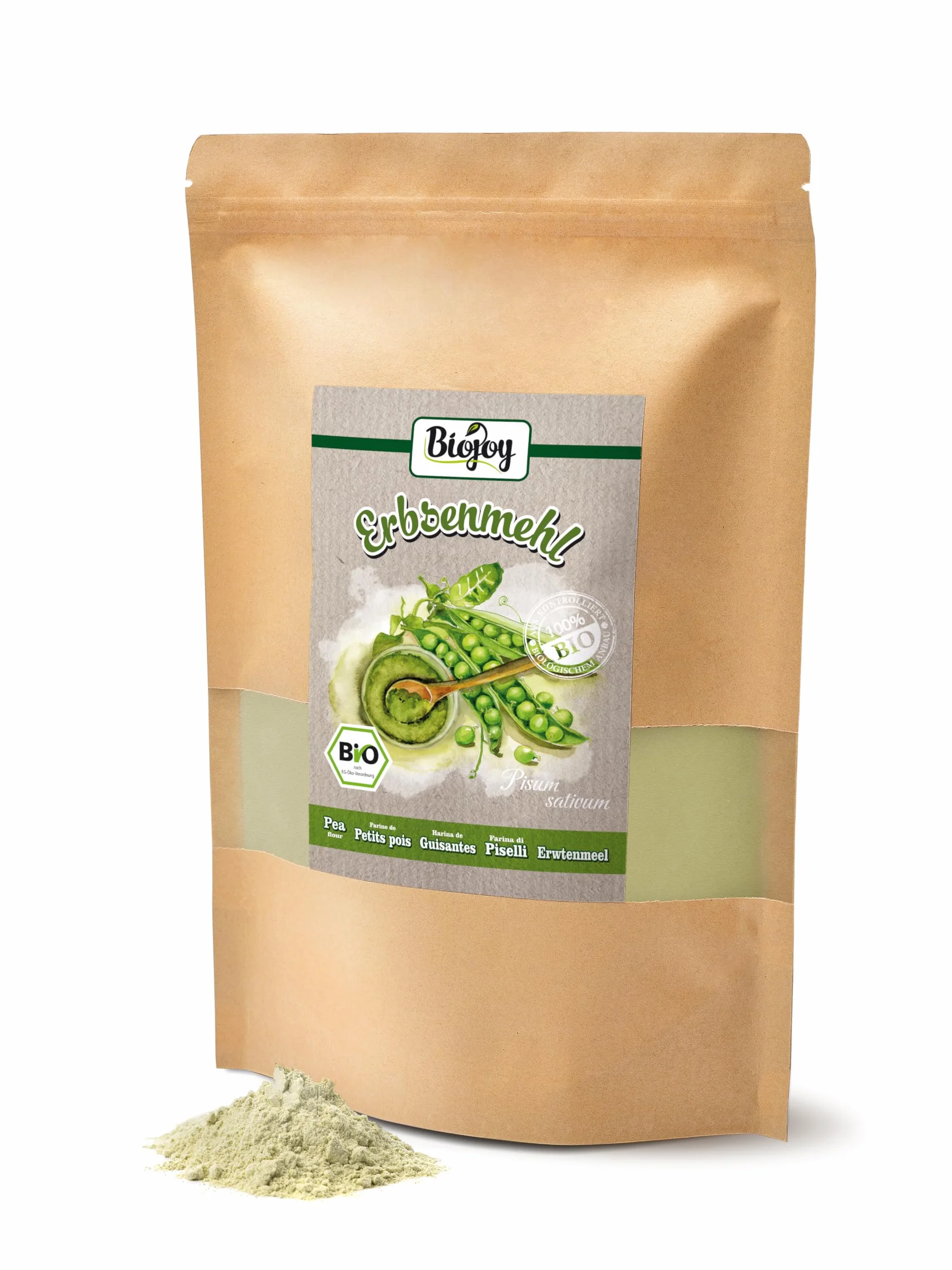 Biojoy Harina de Guisantes BÍO (1 kg), molida y sin aditivos