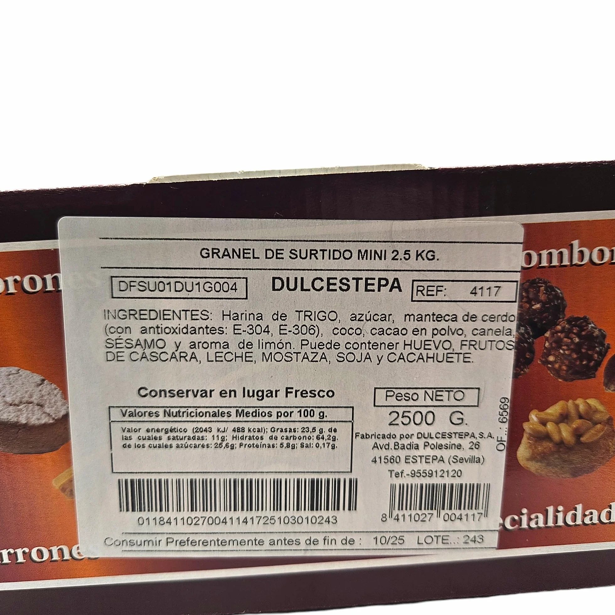 Polvorones Mini Surtidos DulceEstepa - Calidad Extra - 2,5 Kilos - Polvorón Coco - Polvorón Limon - Polvorón Chocolate - Polvorón Selección - Polvorón Canela - Mini Polvorones