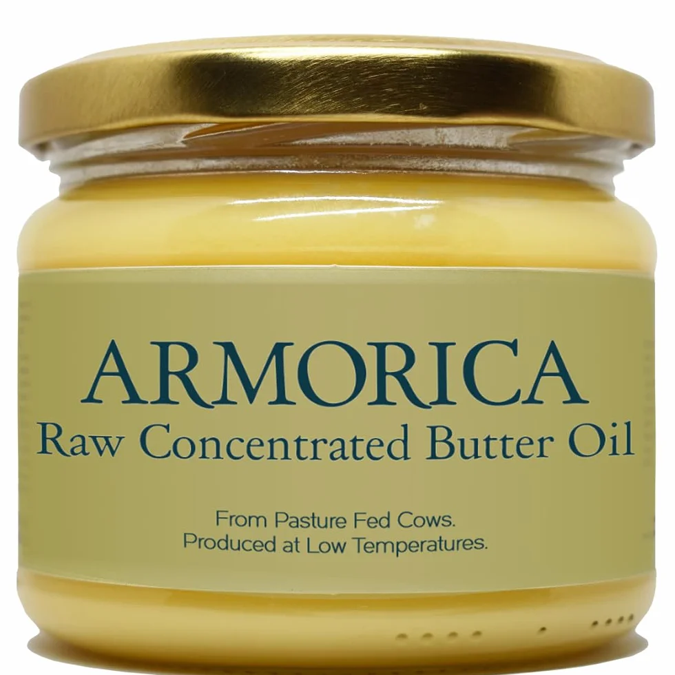 ARMORICA Aceite de mantequilla concentrado 230 g Hecho de leche de vaca alimentada con pasto Fuente de vitaminas solubles en grasa Rico en grasas saludables