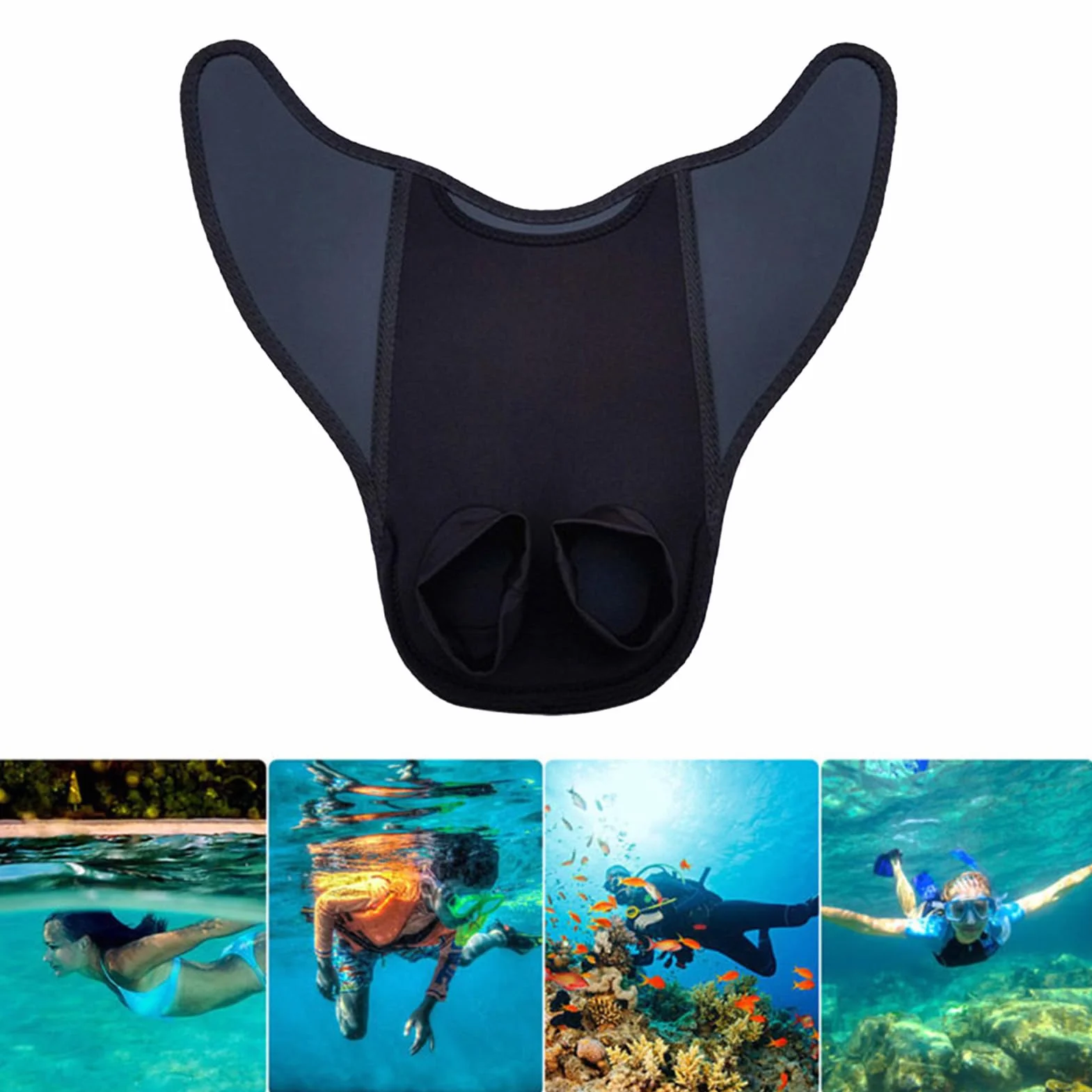 Aletas De Natación Piscina 48x44cm Sirena Para Adultos Ajustable Monoalina Entrenamiento Buceo Profesional