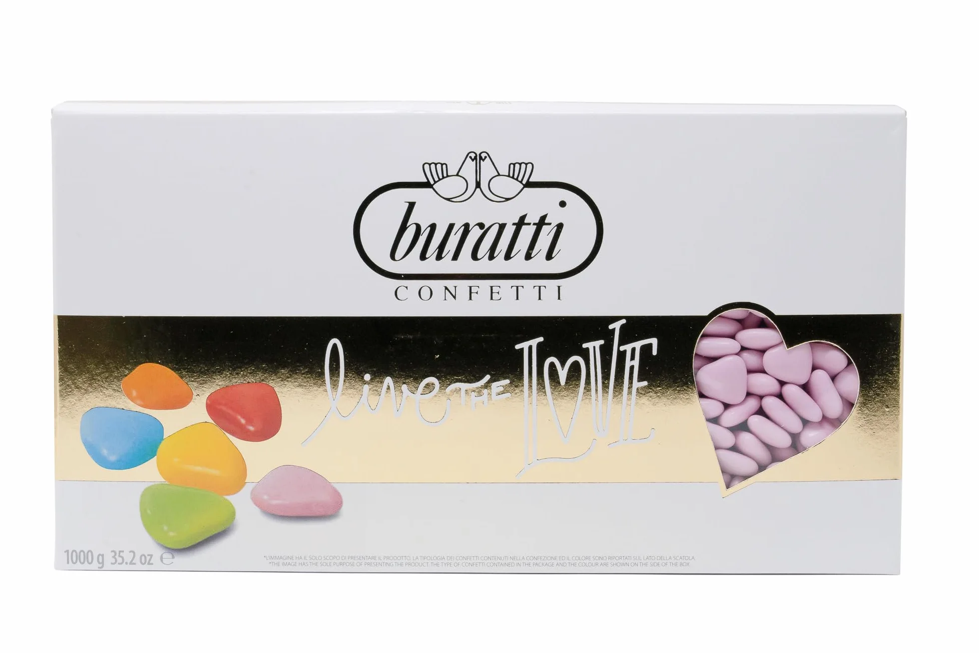 Buratti Confetti Chocolate corazon Rosa 1000 g