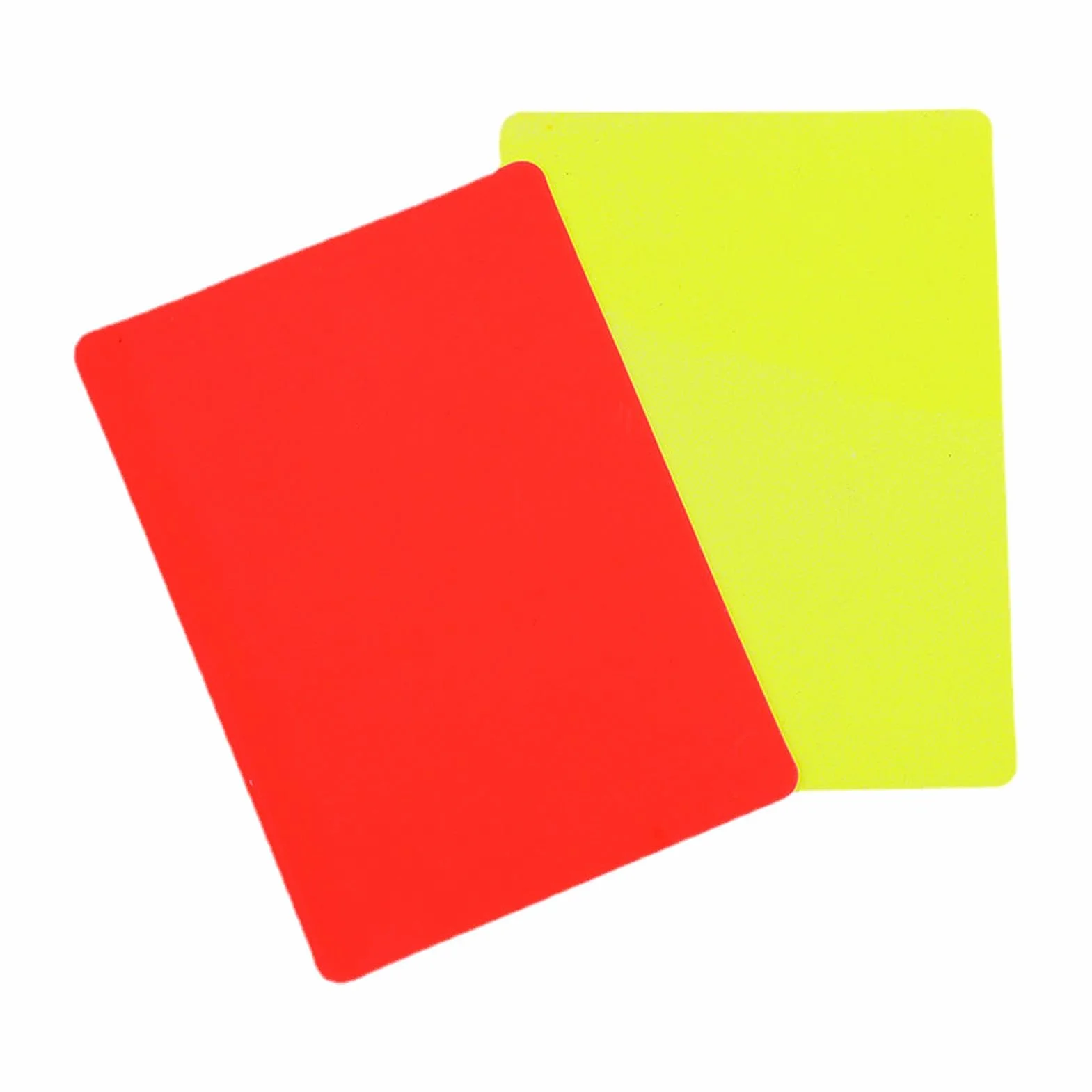 Tarjetas de árbitro rojas y amarillas para fútbol, penalización deportiva