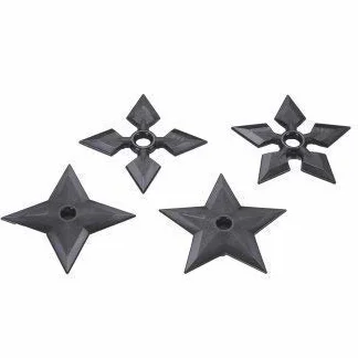 Ninja Stars 4pc Juego Artes Marciales Negro Polipropileno Plástico Contacto Completo