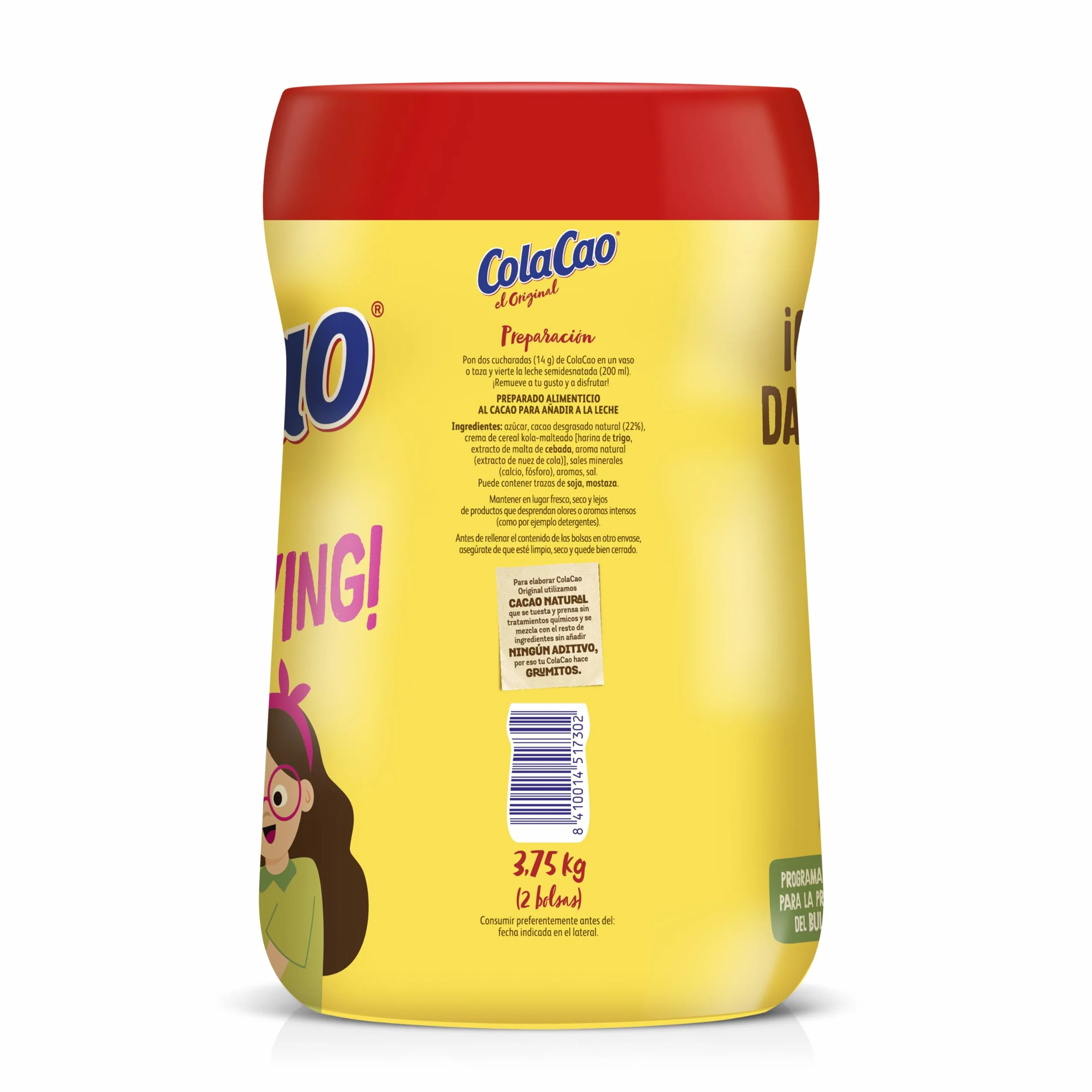 Cola Cao Original, con Cacao Natural - 3,75kg (Gratis Taburete)