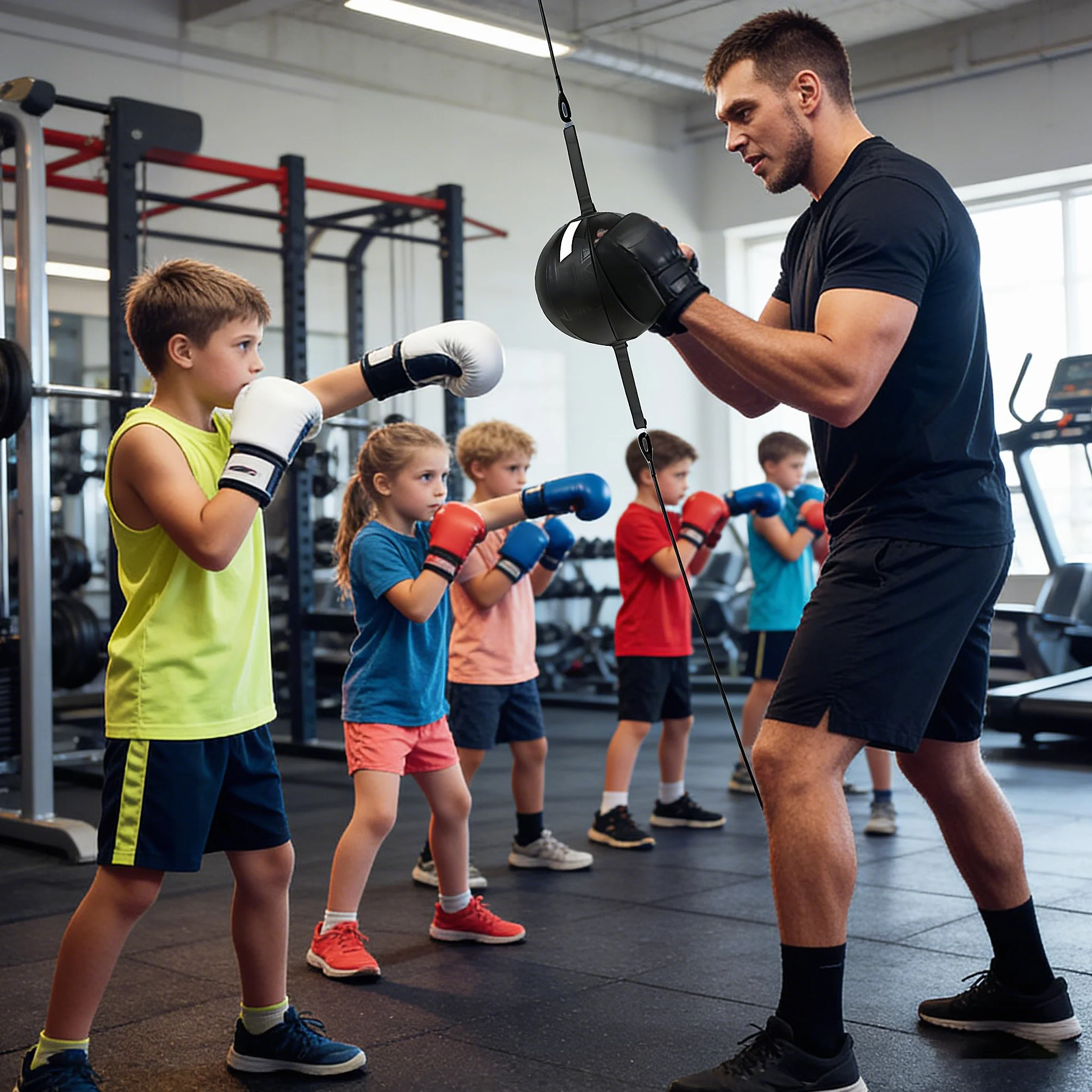 Bola de Velocidad Colgante de Boxeo con Cuerda de Amortiguación, Juego de Entrenamiento de Doble Extremo