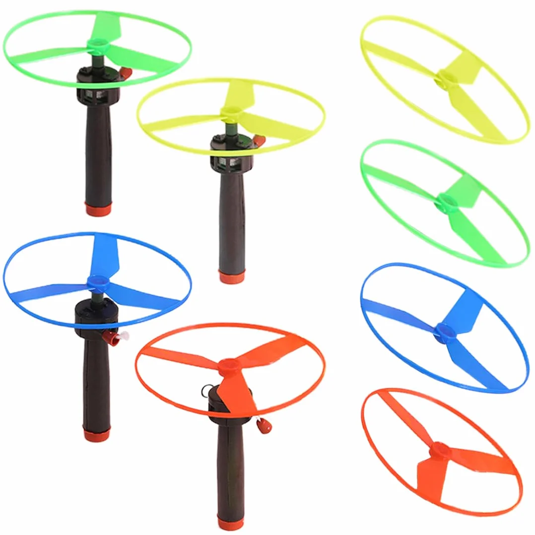 Juguete Disco Volador 4 Piezas, Juego Volador Rotor con 4 Lanzadores y 8 Discos para Niños 3+ Años