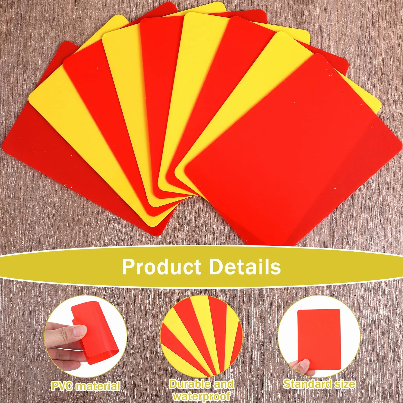 Bewudy 10 tarjetas de árbitro de fútbol amarilla y roja PVC para partidos