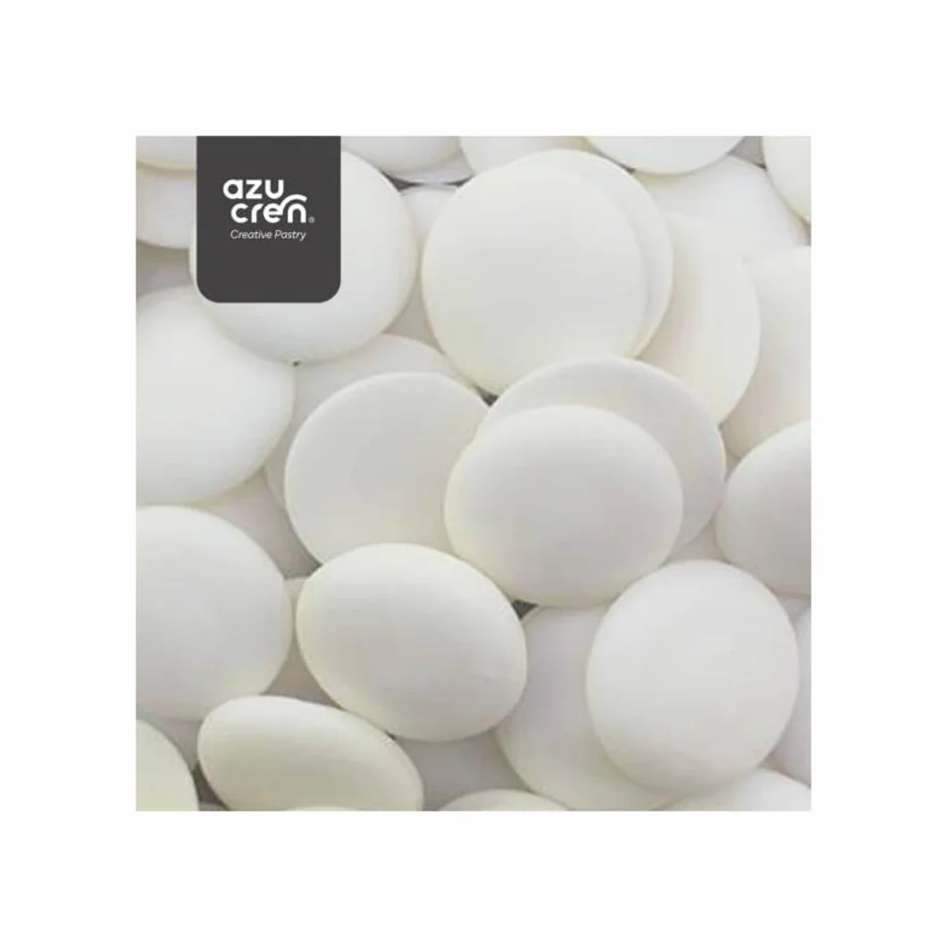 Azucren, Cobertura para Derretir, Sabor Similar al Chocolate, Ideal para Cubrir, Moldear, Bañar y Decorar Tartas, Cake Pops y Postres, Textura Cremosa y Fácil de Usar, 250 g (Blanco Brillante)