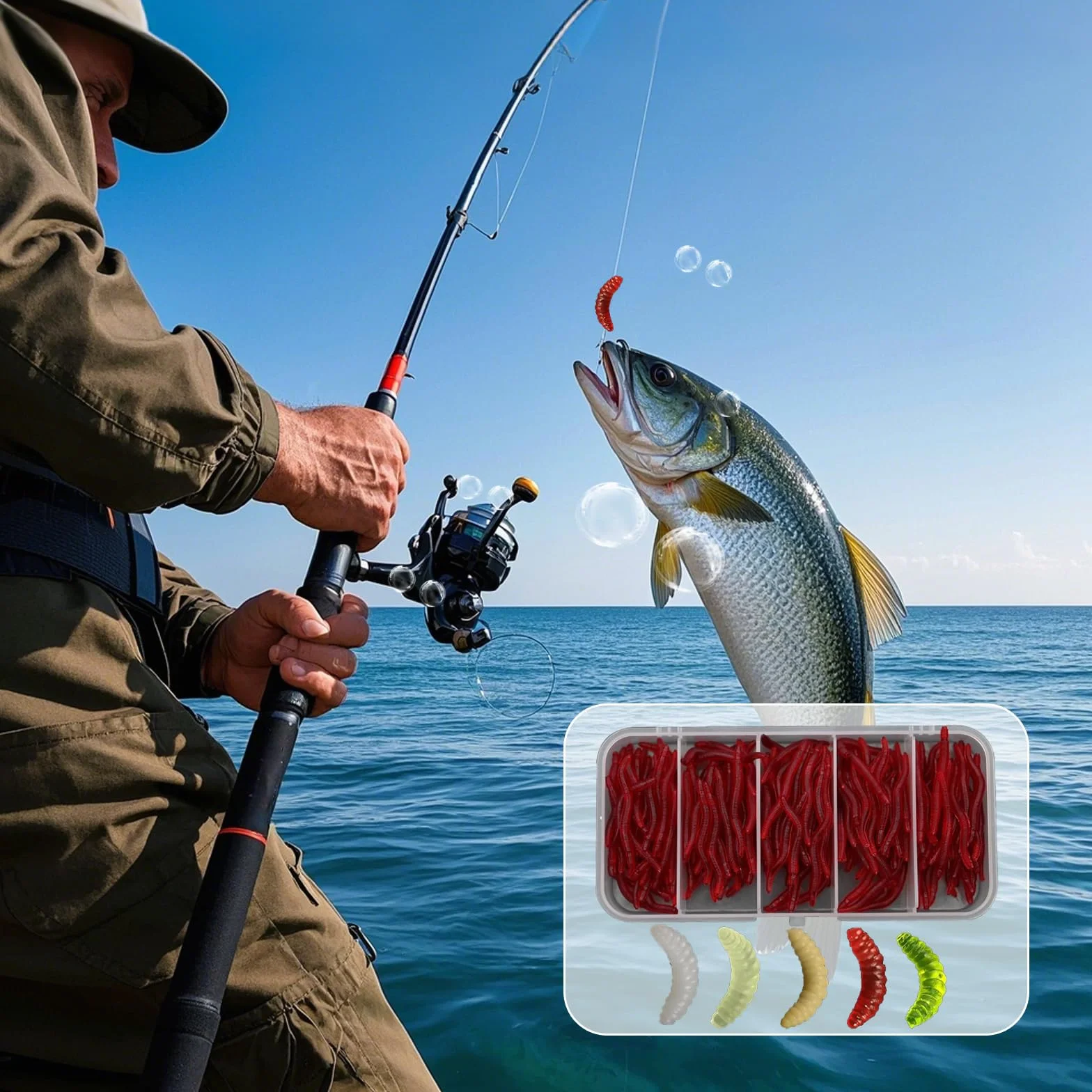 Señuelos Artificiales Gusanos para Pesca Trucha, 350 Piezas Lombrices Artificiales