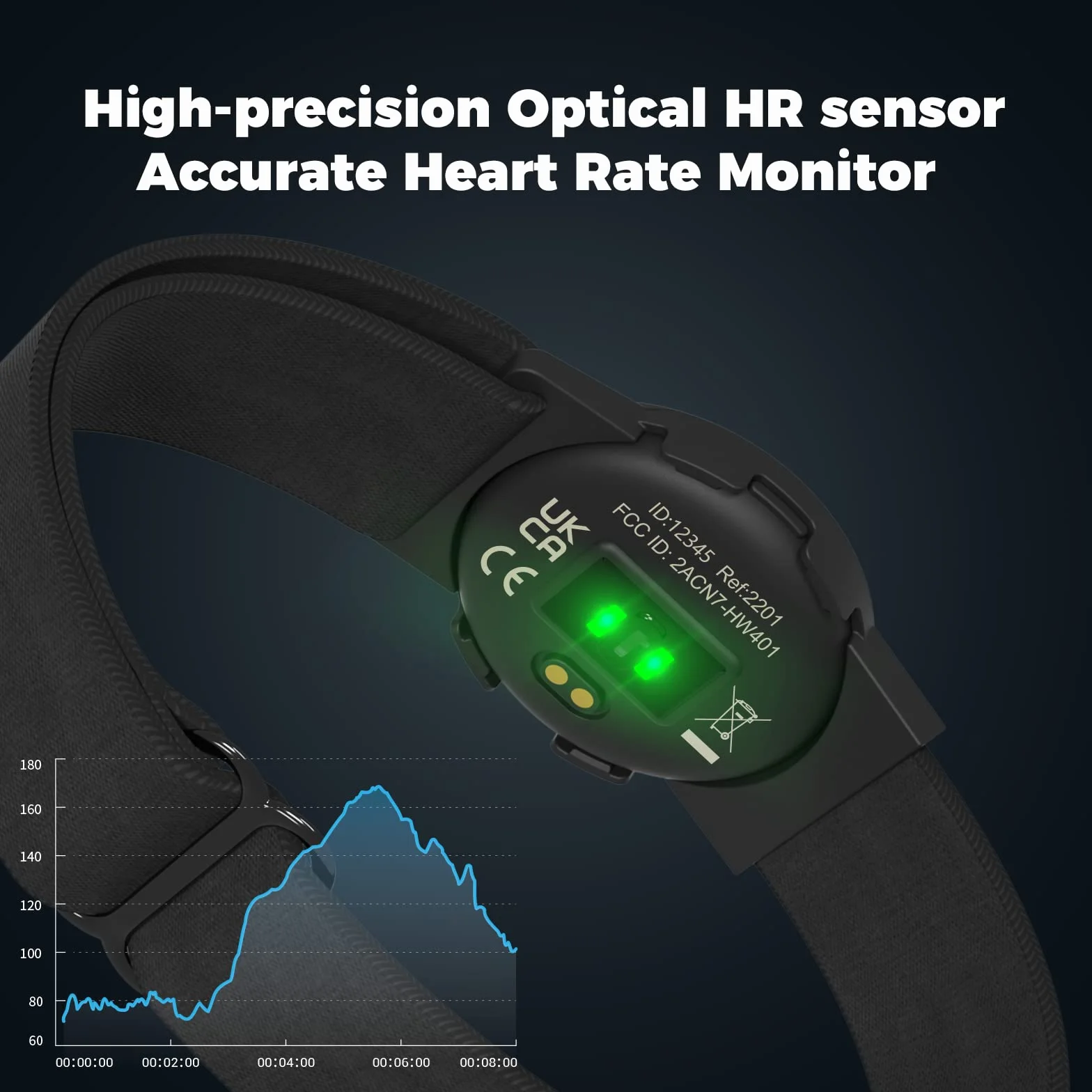Moofit HW401 Heart Rate Monitor Bracelet Bluetooth Ant+ IP67 Impermeable Rechargeable